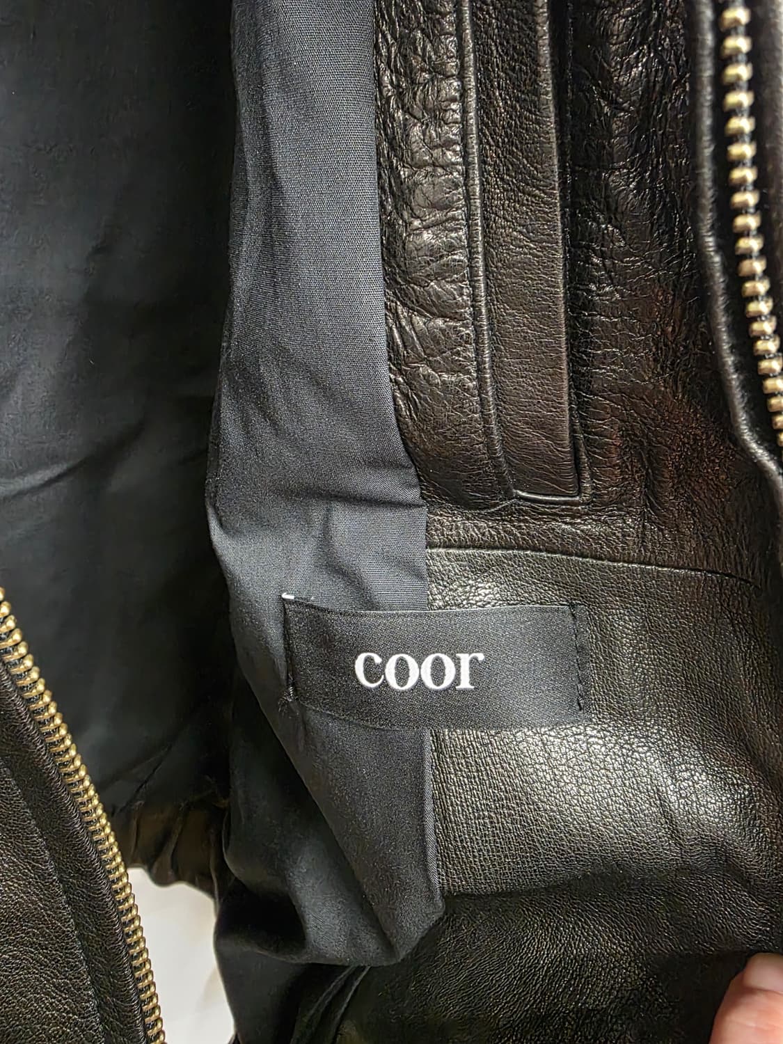 [L]쿠어 COOR 램스킨 크리즈 블루종 블랙 상품이미지4