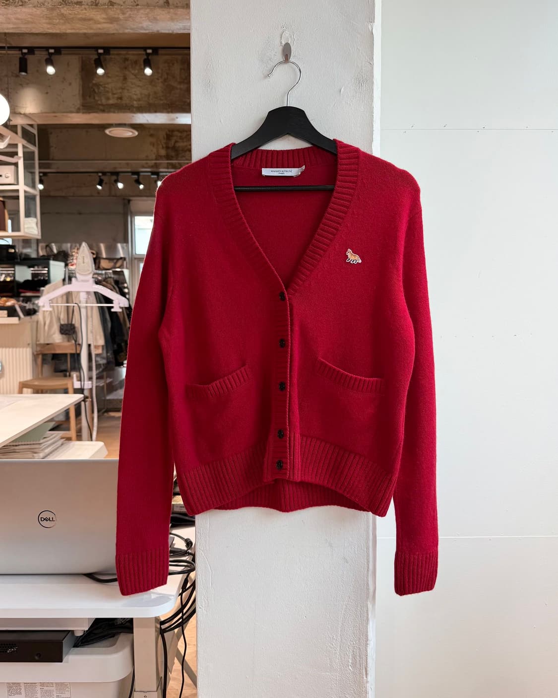 메종 키츠네 레드 베이비 폭스 패치 가디건  상품이미지2
