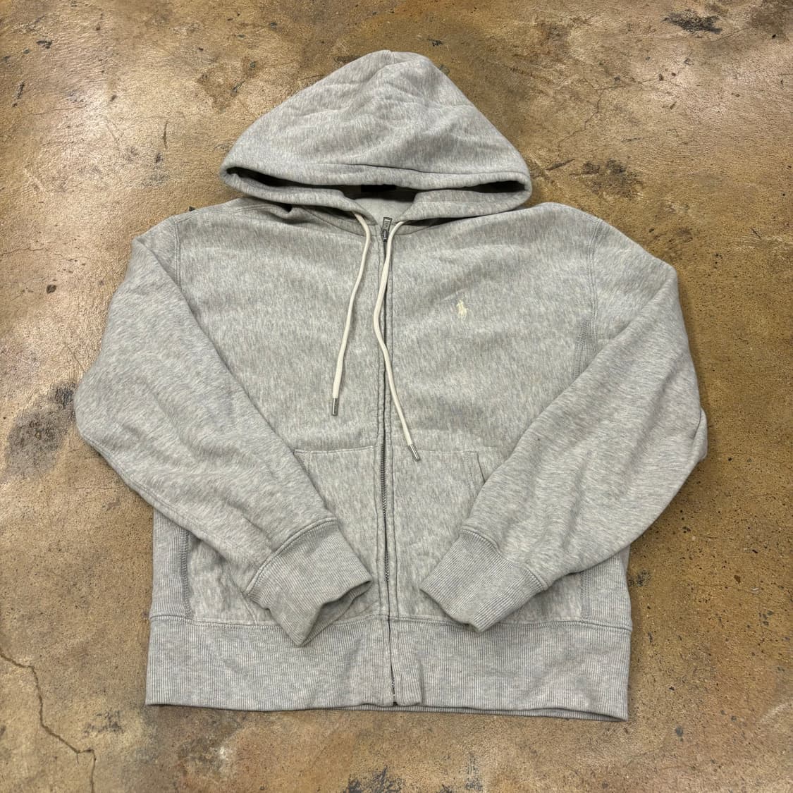 폴로 그레이 스몰로고 후드집업 상품이미지2