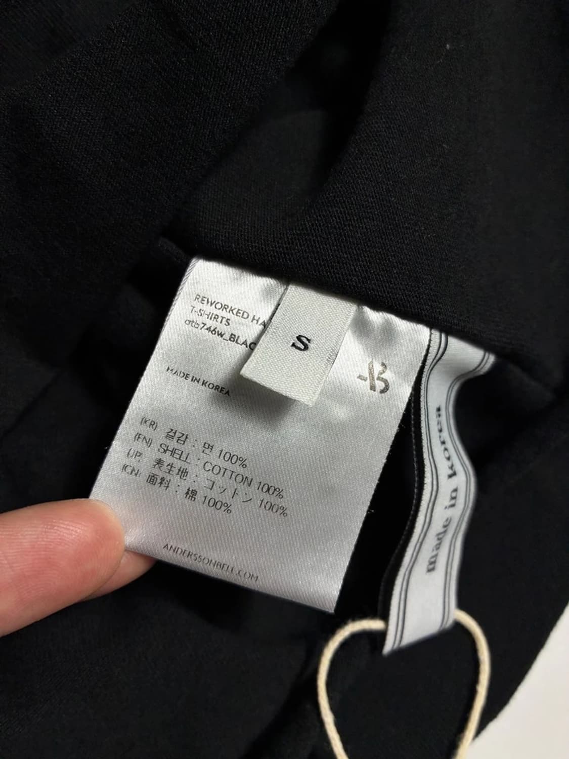 앤더슨벨 21FW 리워크 핸드 스티치 블랙 반팔 티셔츠 R1863 상품이미지7