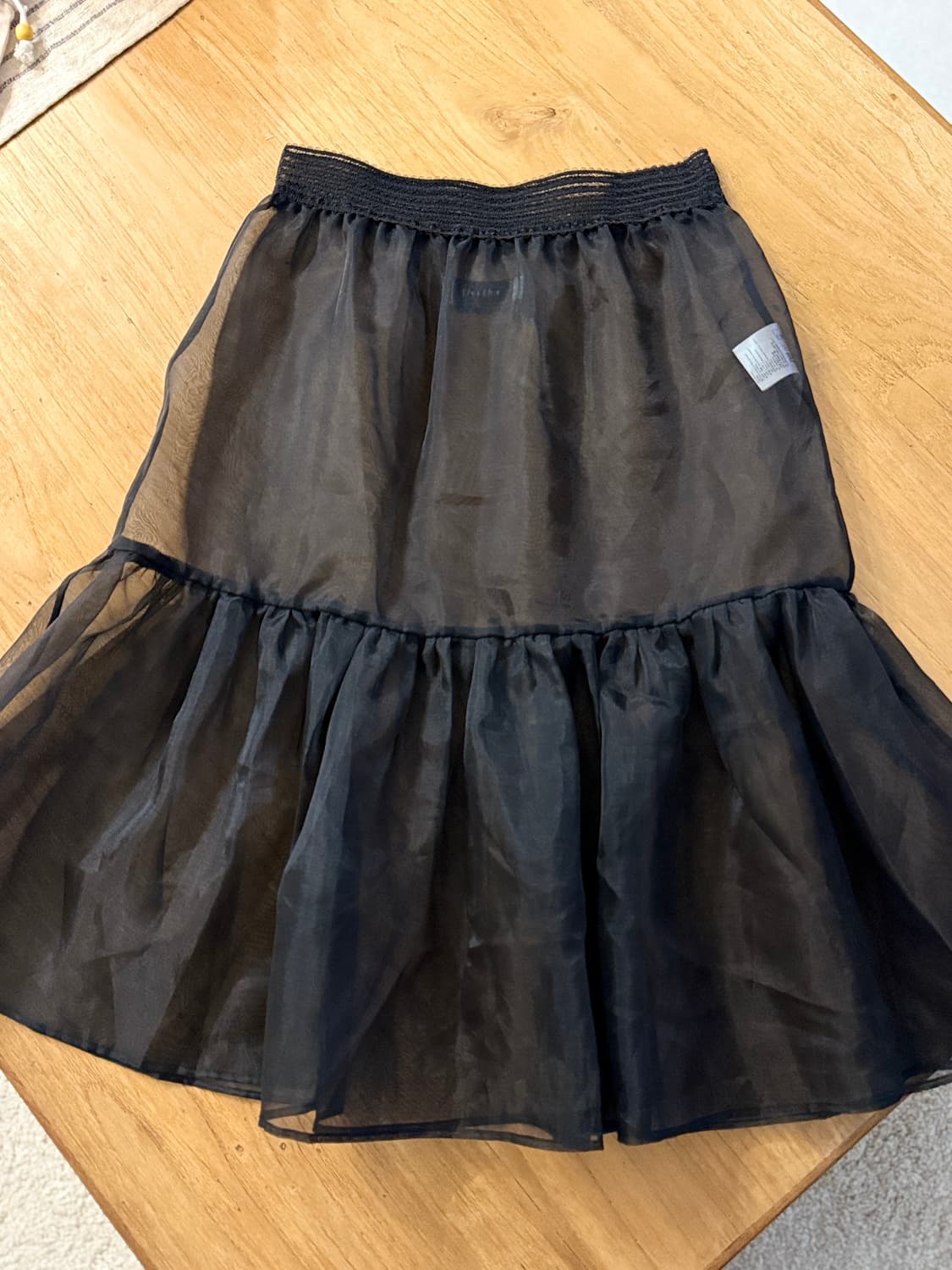 듀이듀이 블랙 오간자 프릴 스커트 상품이미지2