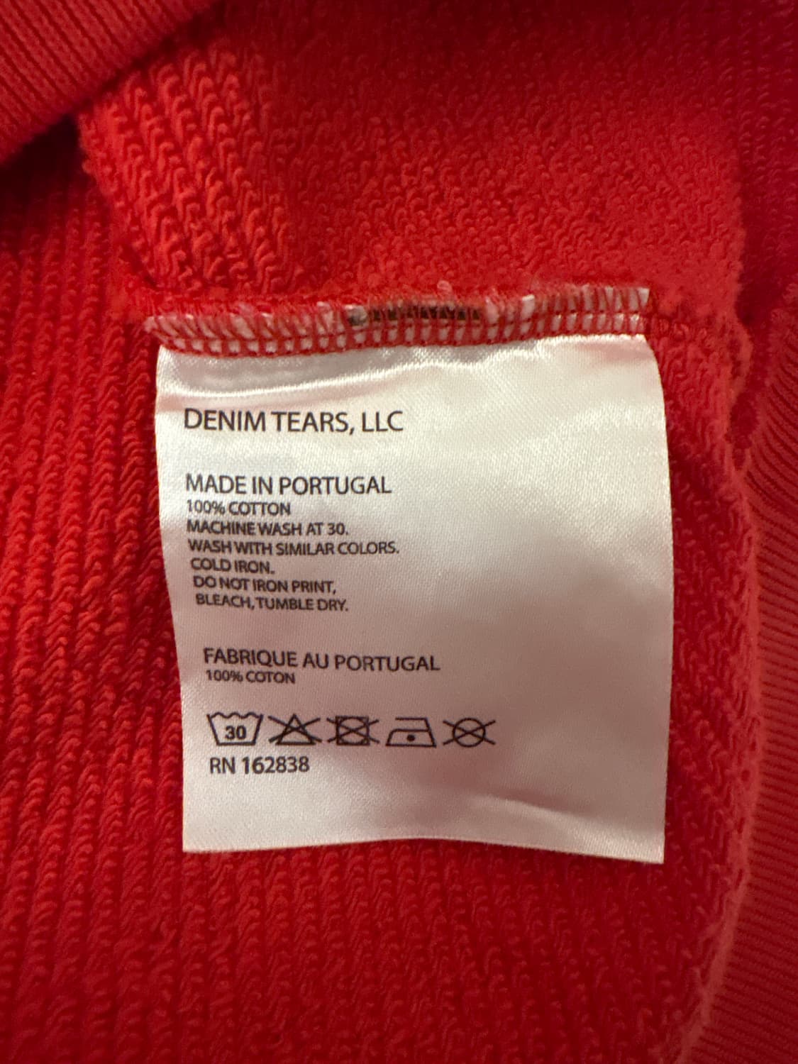 데님티어스 후드티 레드 M 상품이미지3