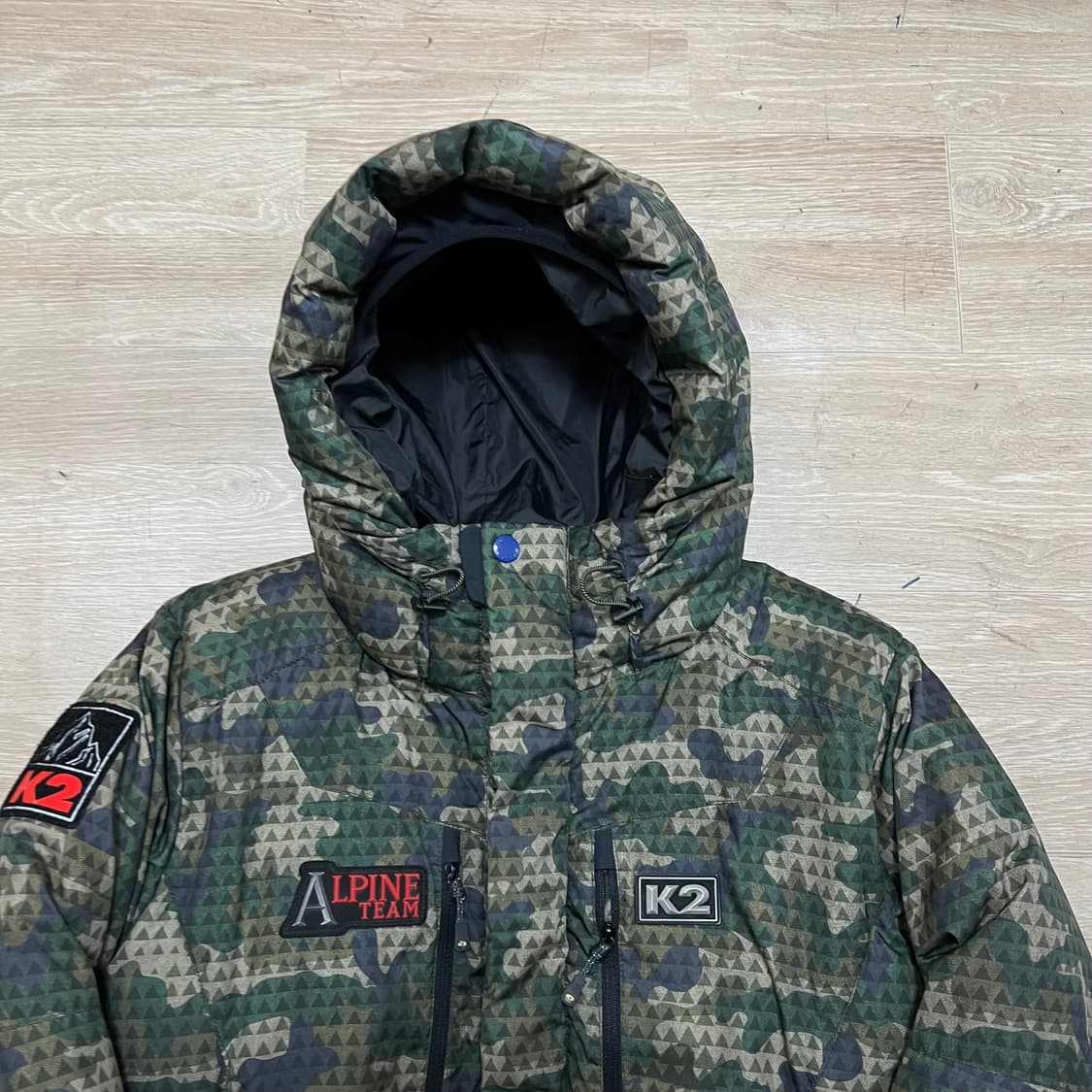 K2 아웃도어 키즈 밀리터리 카모플라쥬 후드 패딩 점퍼 [카모] 150 상품이미지2