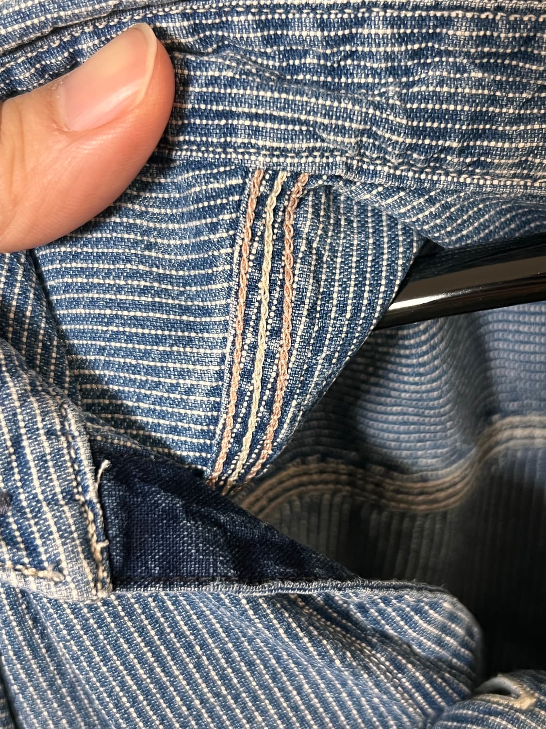 Rrl 셔츠 m / 스트라이프 히코리 더블알엘 데님 워크 트러커 자켓 상품이미지3