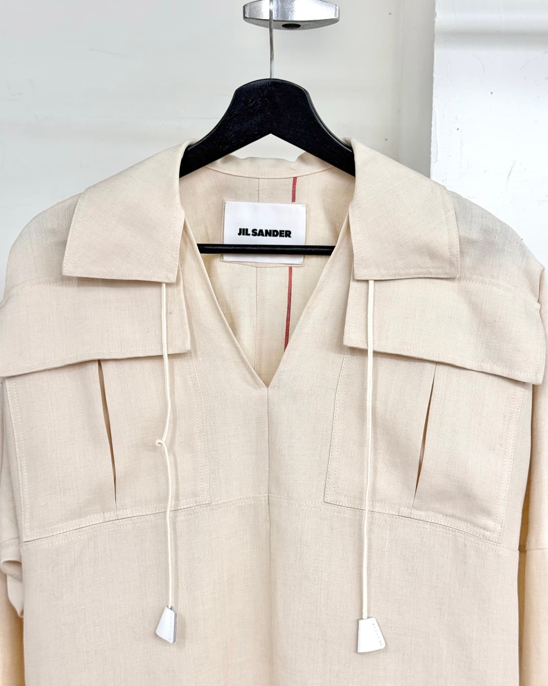 질 샌더 베이지 리넨 스트링 셔츠 상품이미지2