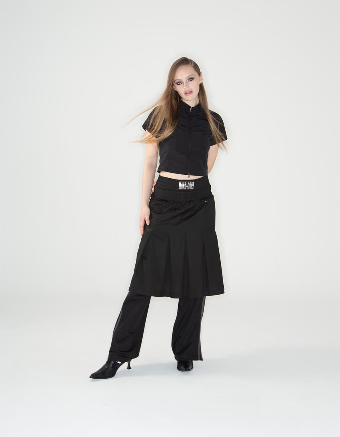 2000아카이브 나일론 스포츠 폴로 탑 반팔셔츠 고프코어 집업 블랙 상품이미지3