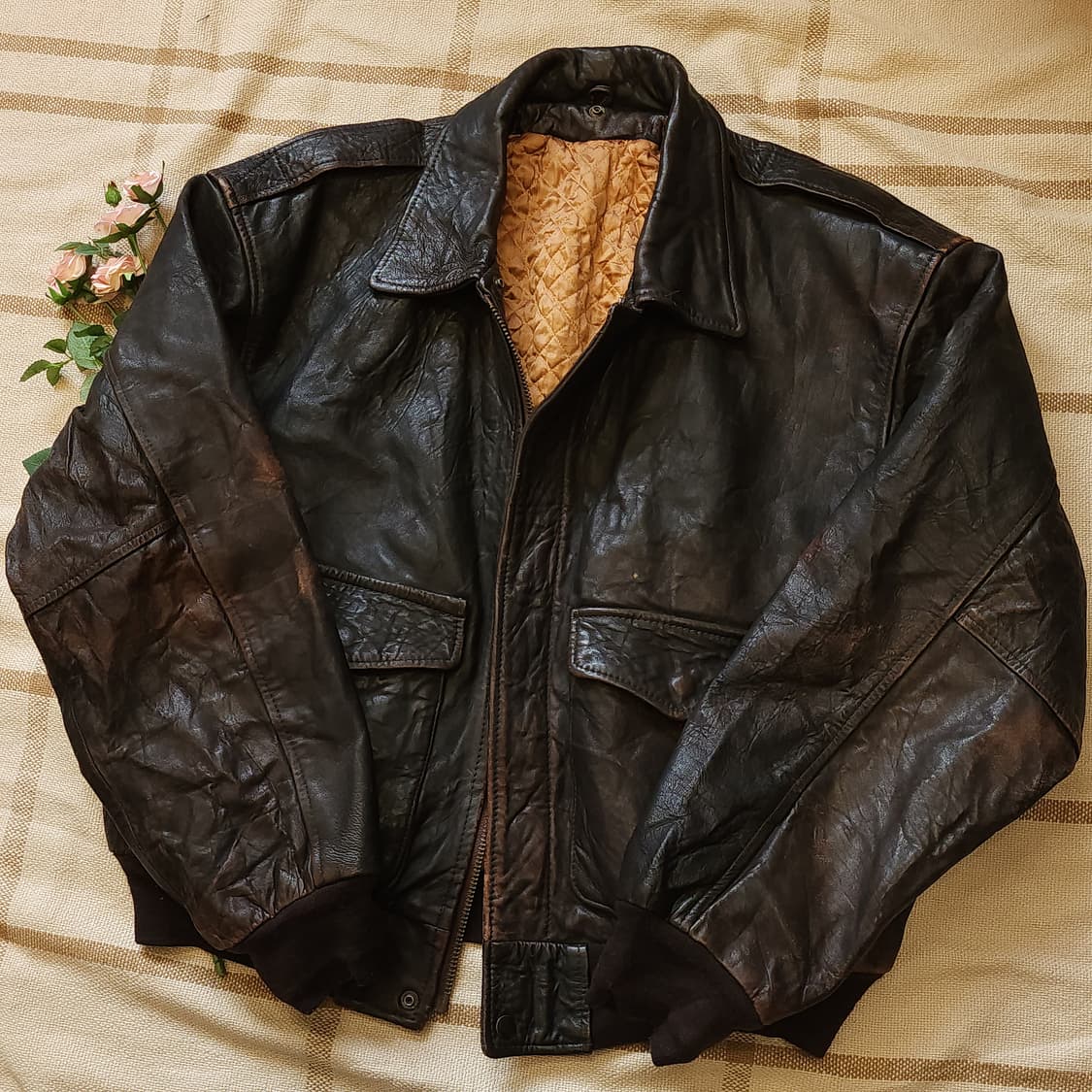 90s 빈티지 가죽자켓 A2 레더자켓 레더 플라이트 재킷 52 상품이미지2