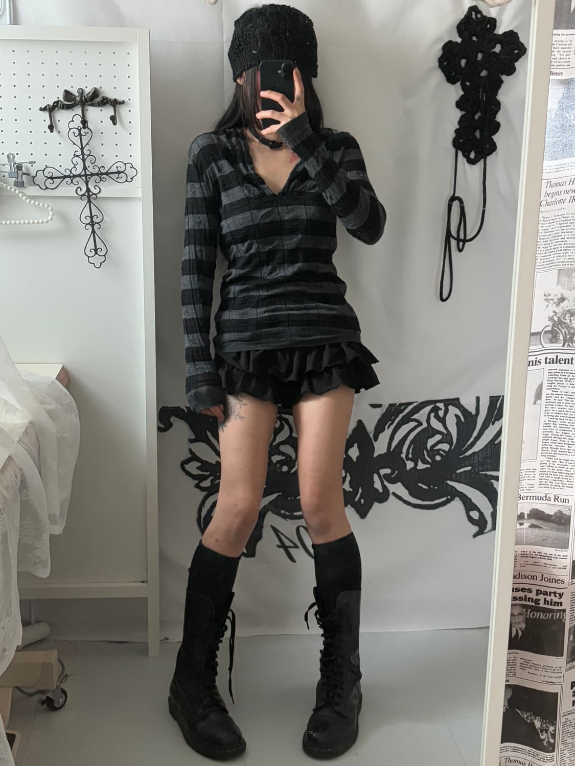  • striped knit hood 상품이미지4