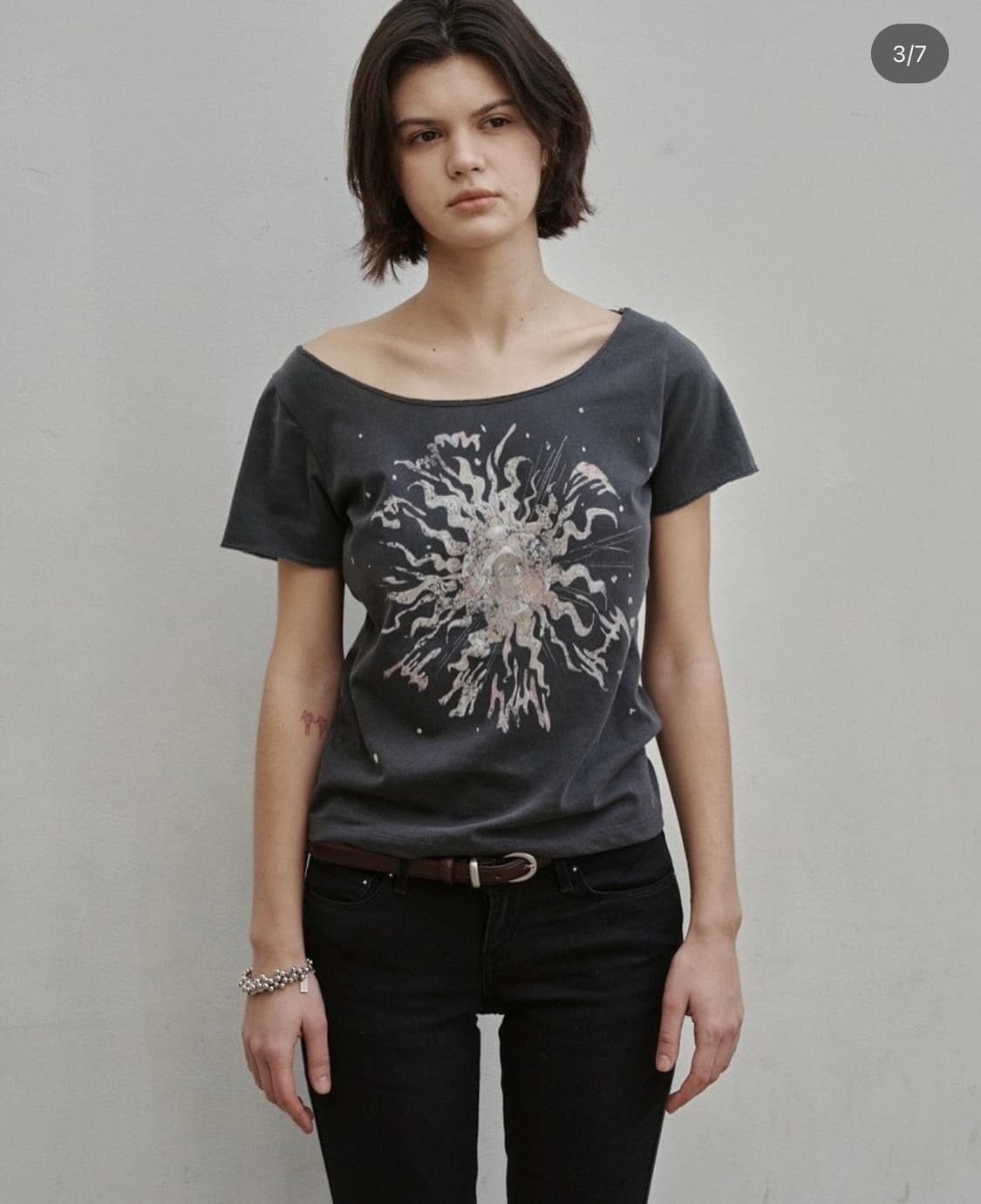 settleformoon 로고 티셔츠 챠콜 상품이미지2