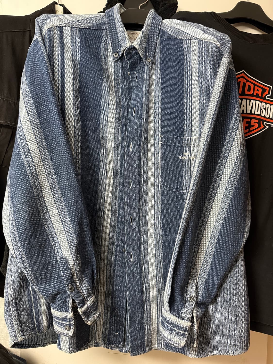 80s~90s 알마니 헤비코튼 멀티컬러 셔츠 XL 상품이미지1