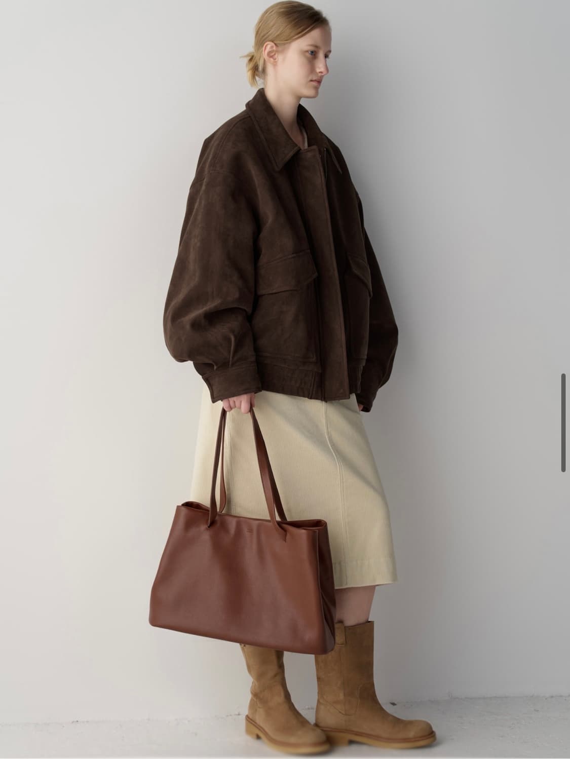 파사드패턴 오버핏 스웨이드 시어링 블루종 M 상품이미지4