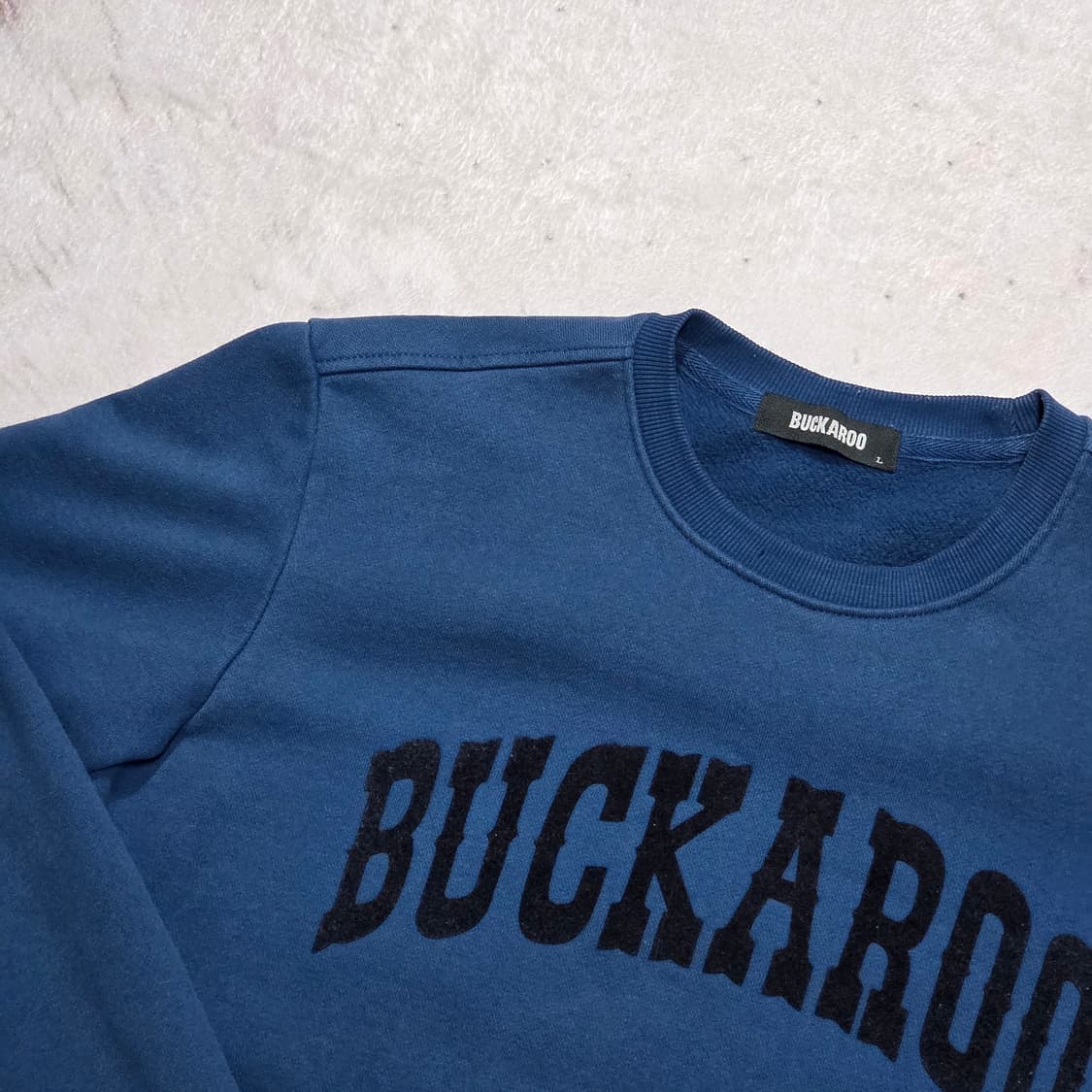 버커루 약기모 딥블루 레터링 맨투맨 상품이미지2