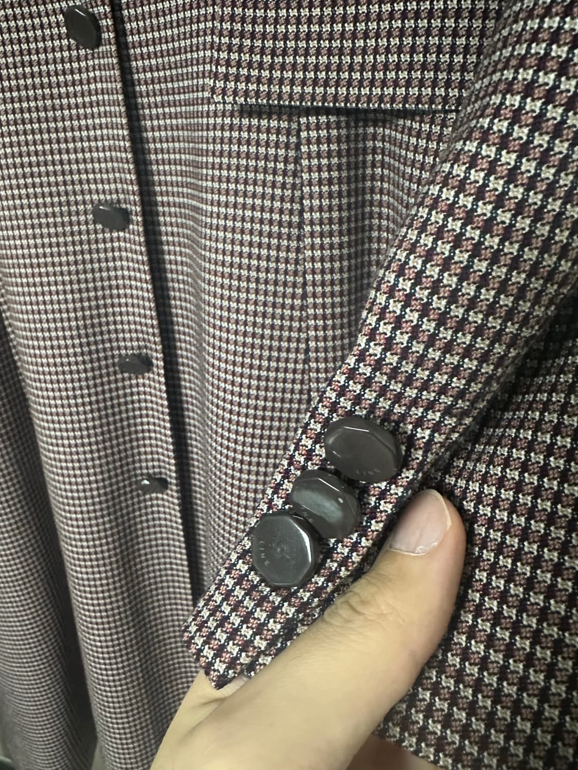 LINE 체크 패턴 롱 원피스 66사이즈 판매 상품이미지6