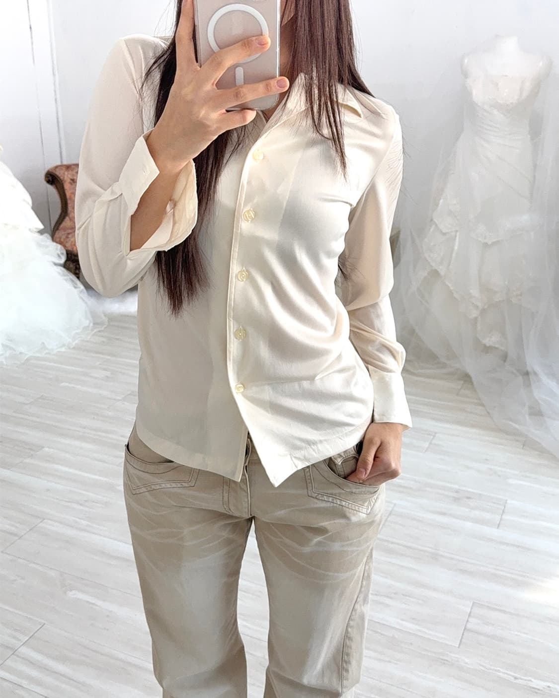 Butter color shirt  상품이미지5