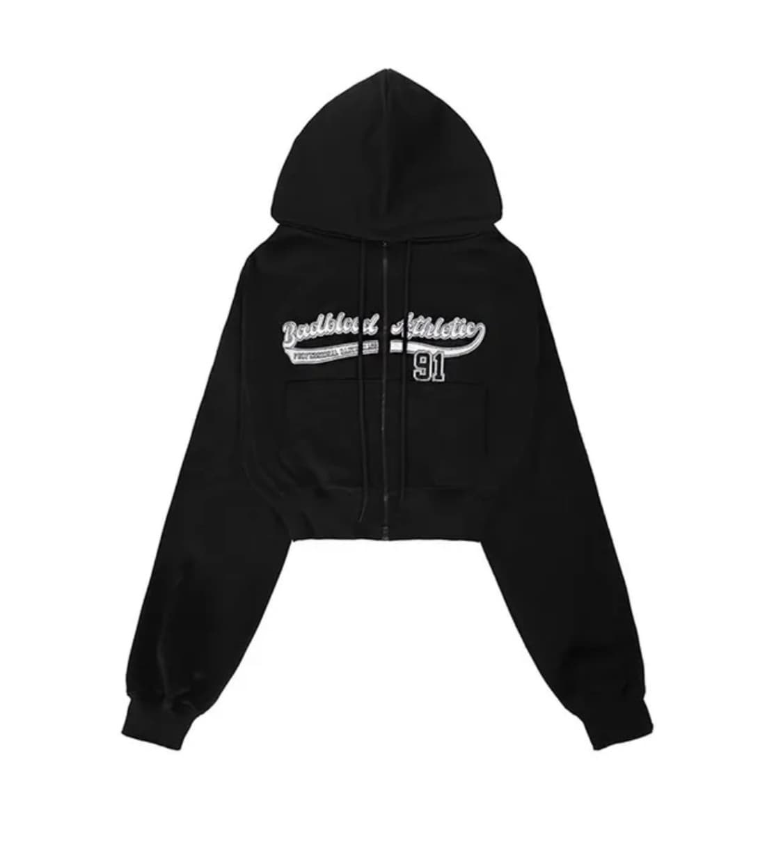 댄스 클래스 헤비웨이트 크롭 후드 집업 - 블랙 상품이미지2