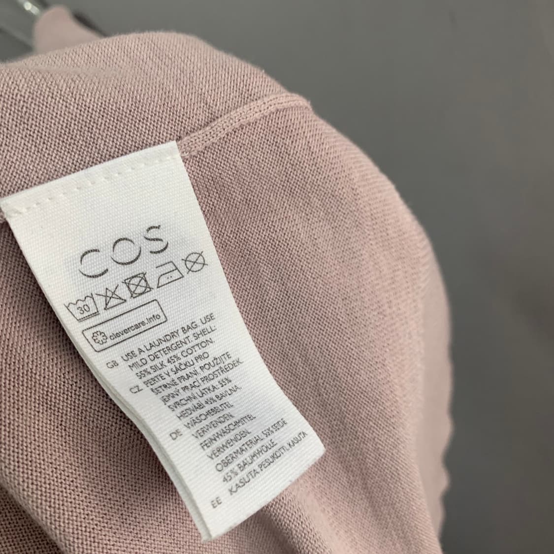 S COS 코스 실크 혼방 니트 PK 반팔 카라티 상품이미지5