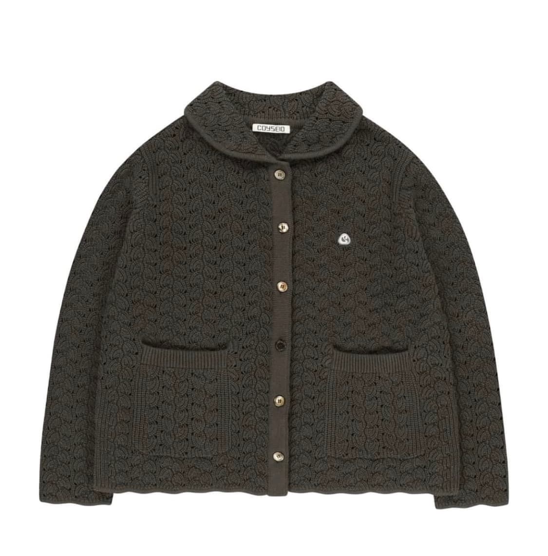 코이세이오 웨이브니트 가디건 브라운 상품이미지1