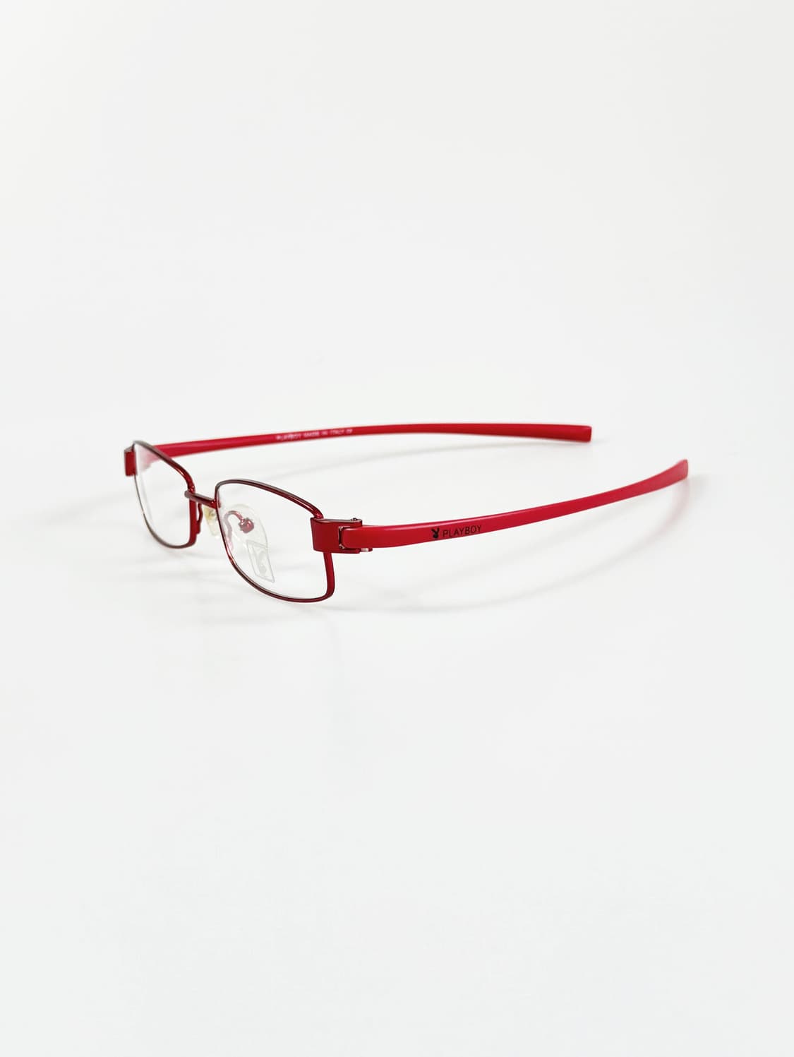 90s PLAYBOY 다크레드 메탈 슬림 스퀘어 빈티지 안경 상품이미지4