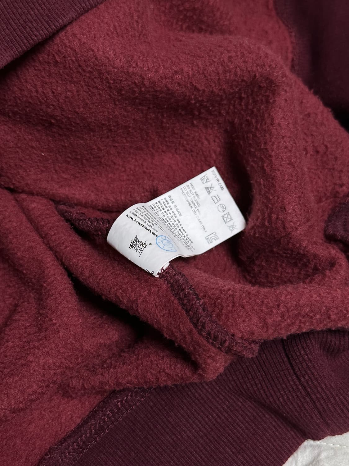 브라운브레스   버건디 후드티 라지 상품이미지5