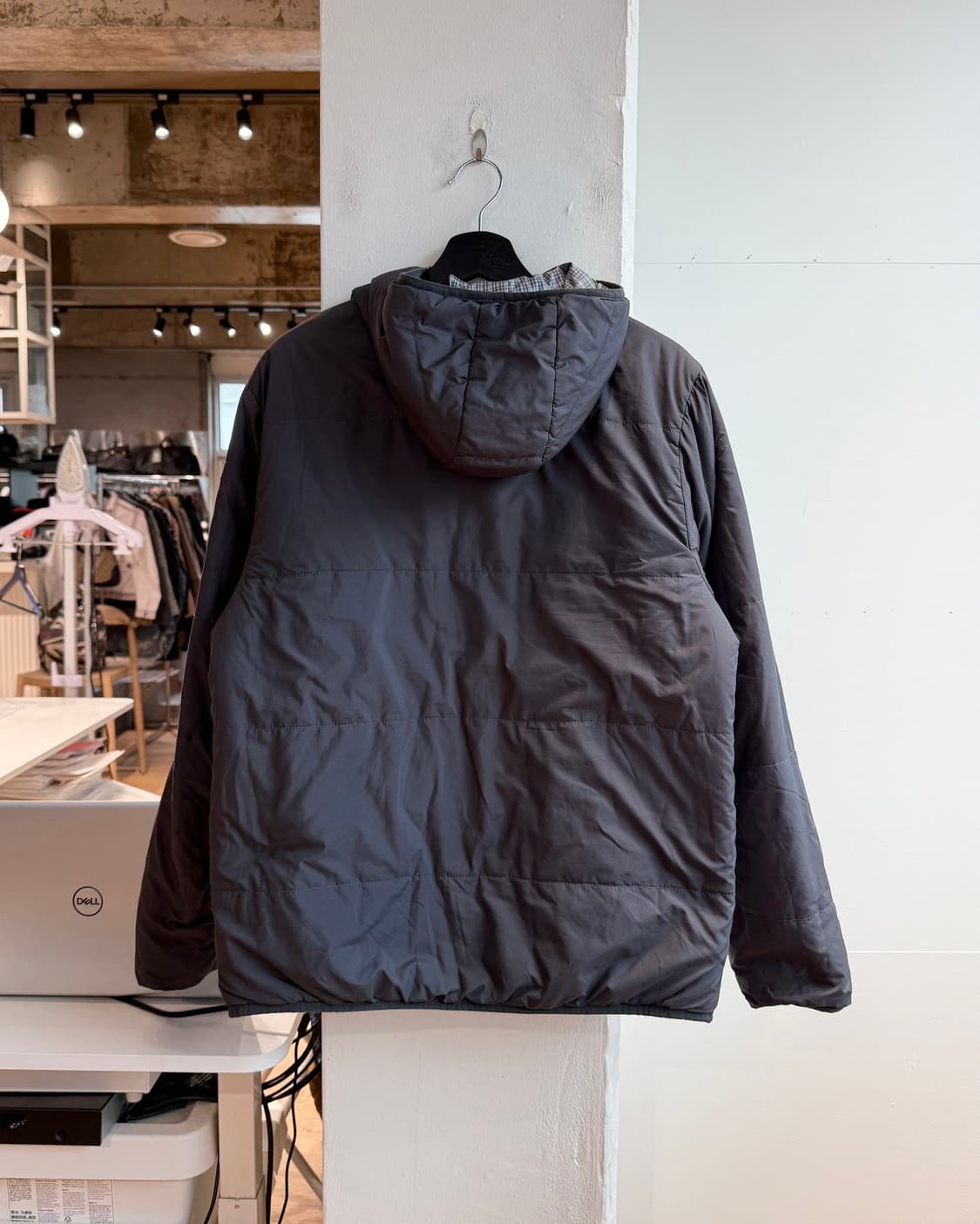 스투시 그레이 체크 리버시블 패딩 점퍼  상품이미지8