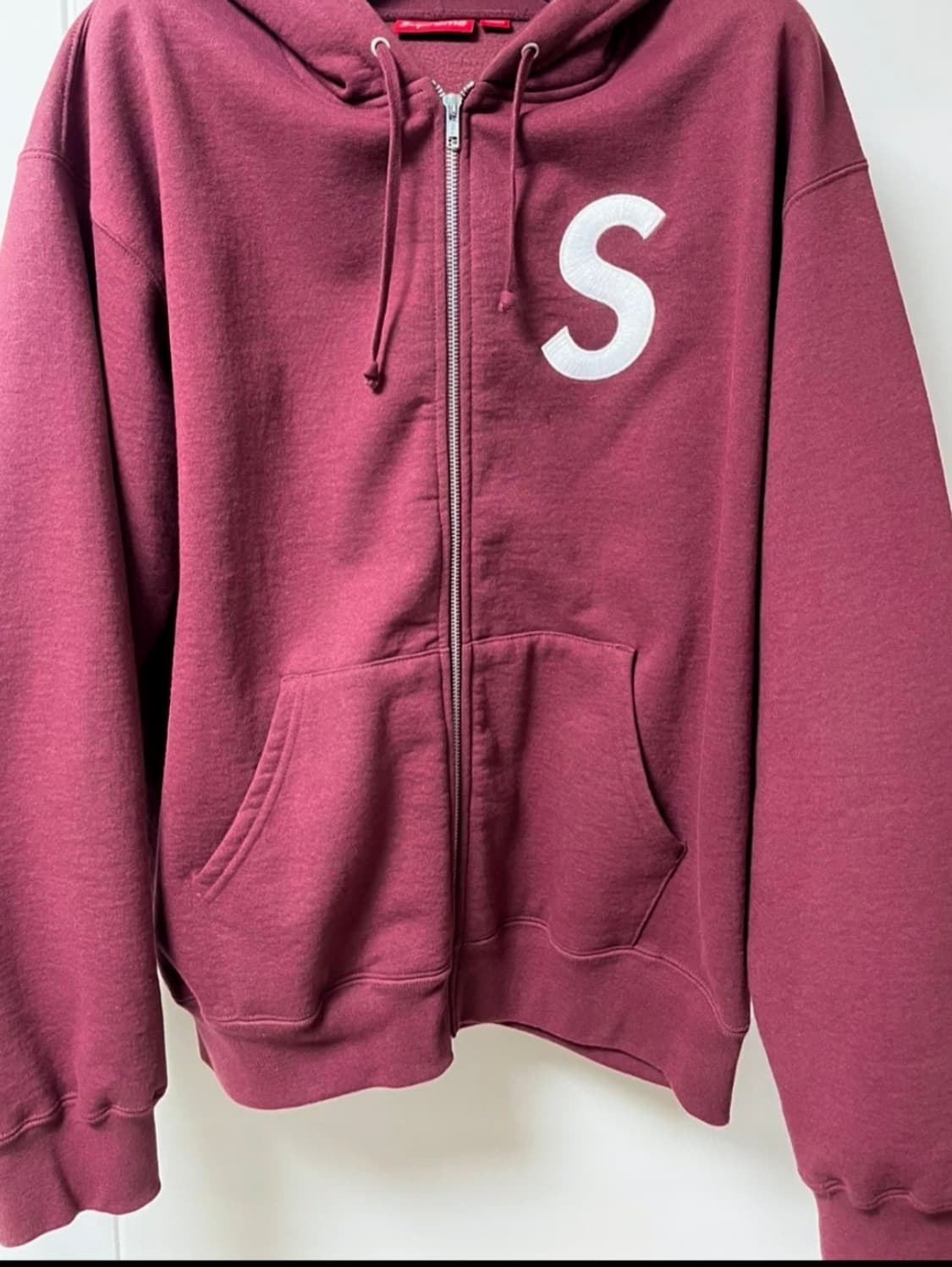 슈프림 S로고 후드집업 마룬 xl 상품이미지3