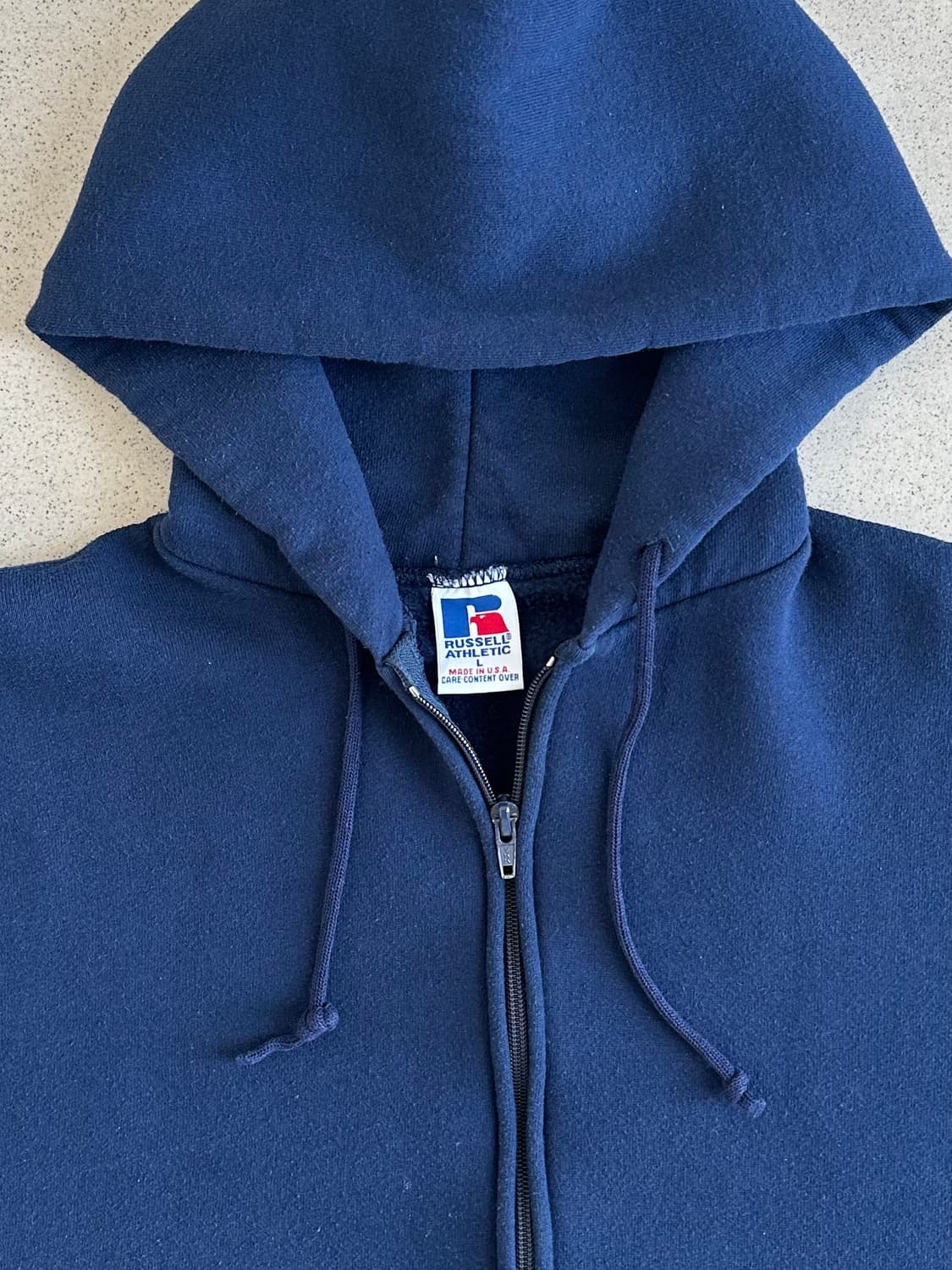 90s 빈티지 러셀 후드집업 네이비 L USA 상품이미지8
