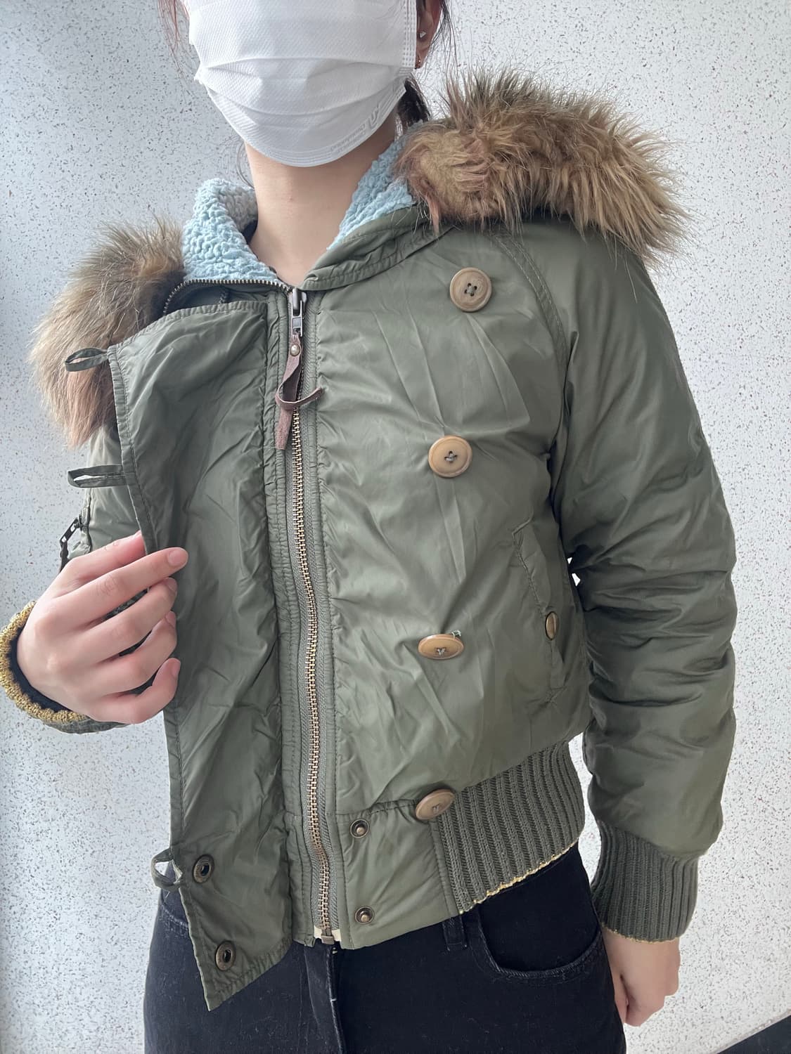 카키 ma1 후드 자켓 상품이미지6