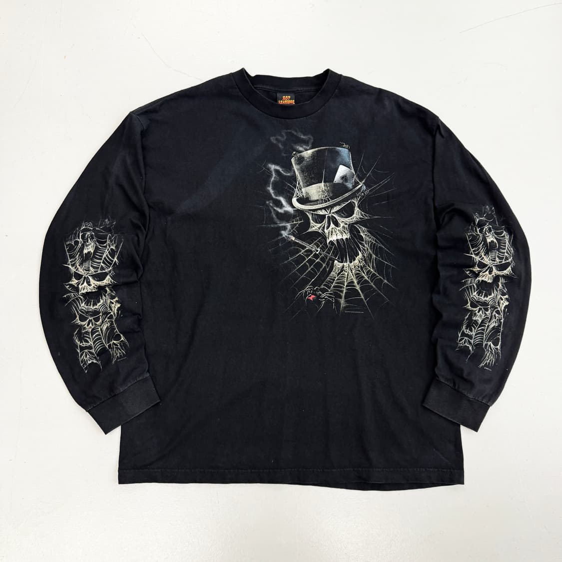 USA 스컬 해골 스파이더 웹 롱슬리브 상품이미지2