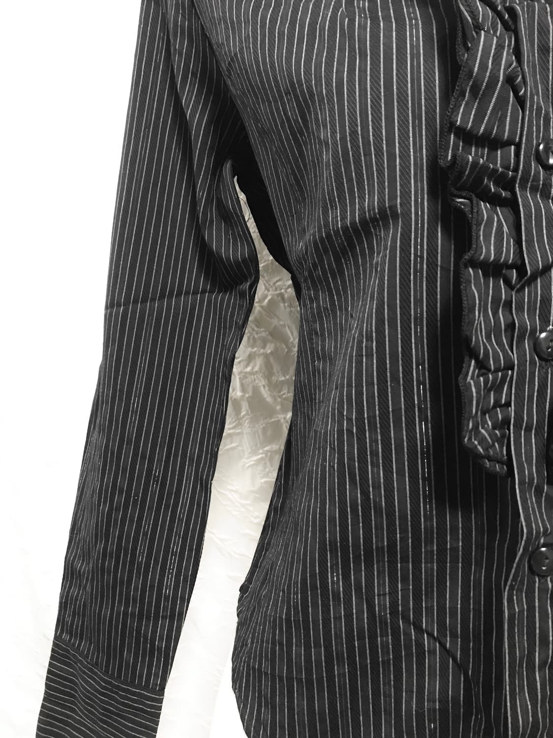 빈티지 긱시크 고딕 스트라이프 프릴 셔츠 상품이미지3