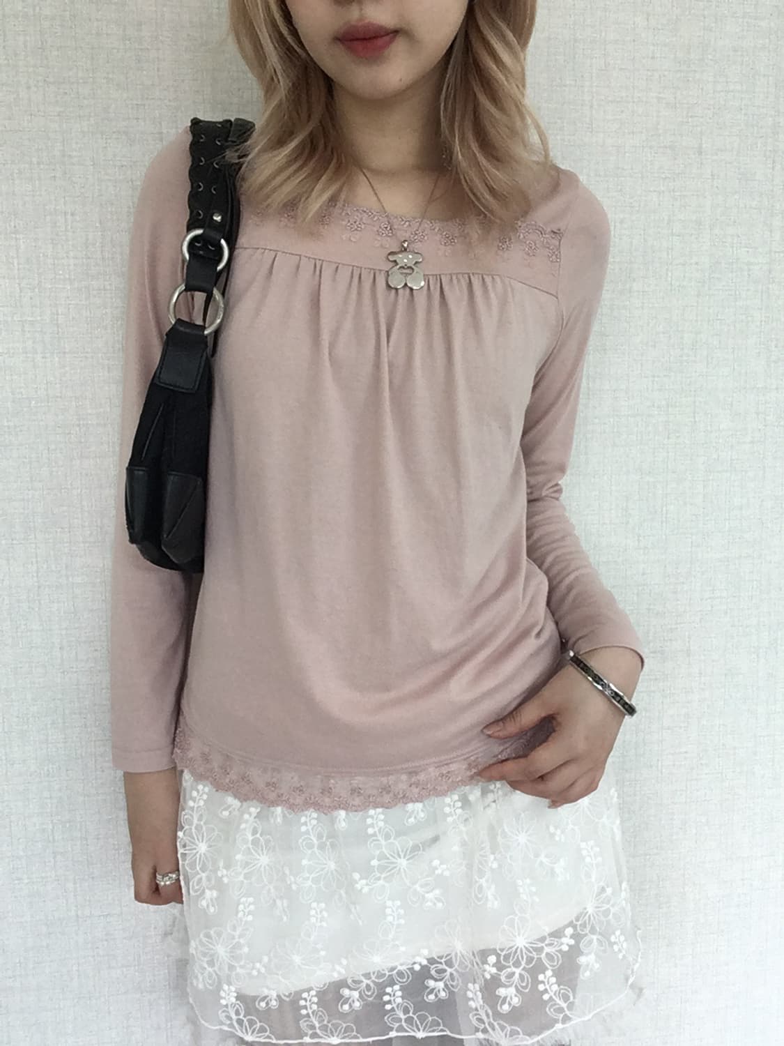 jpn vintage pink lace long sleeve 상품이미지2