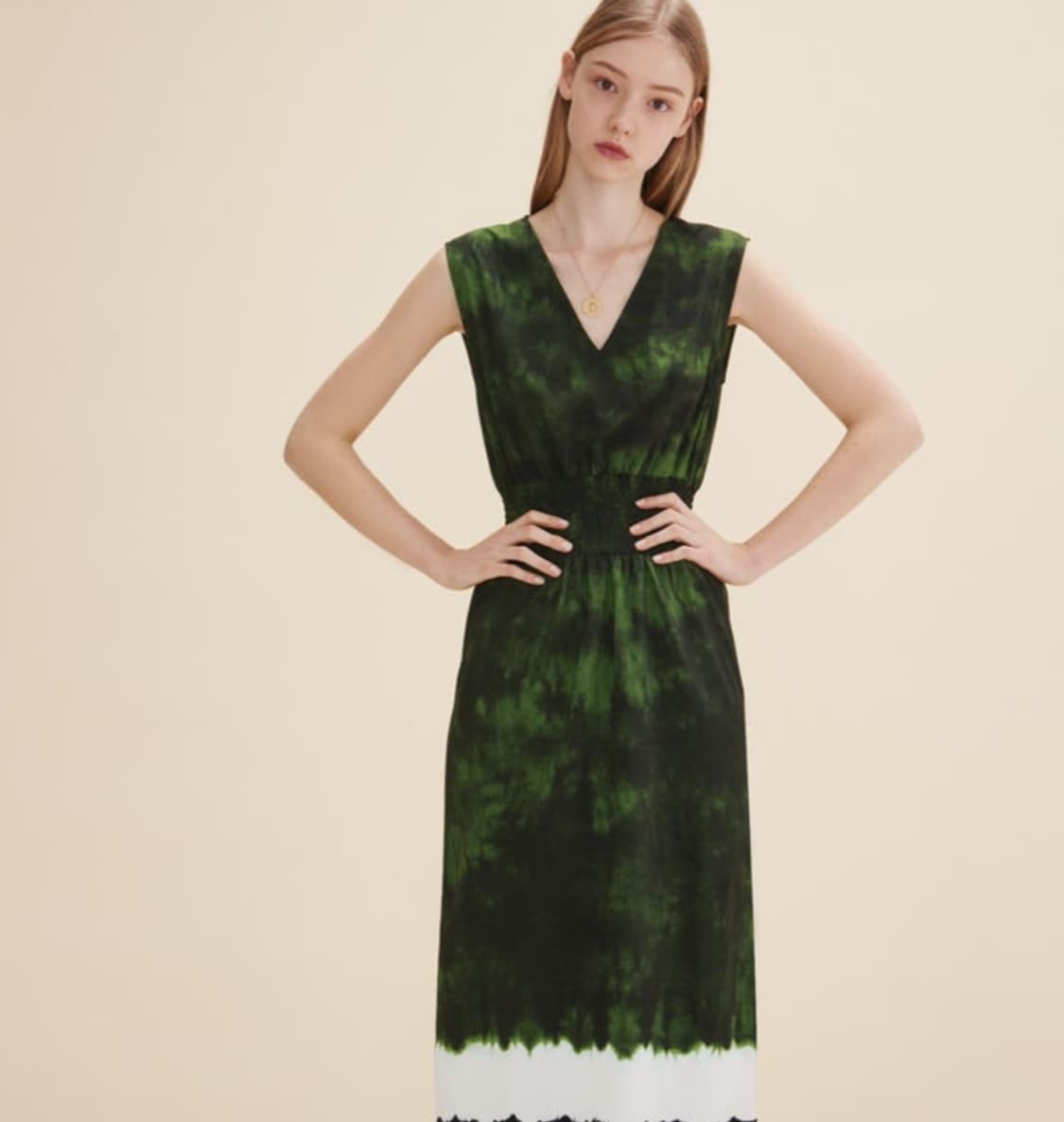 마쥬 실크블렌드 스모킹밴드 맥시롱원피스 1사이즈 상품이미지3