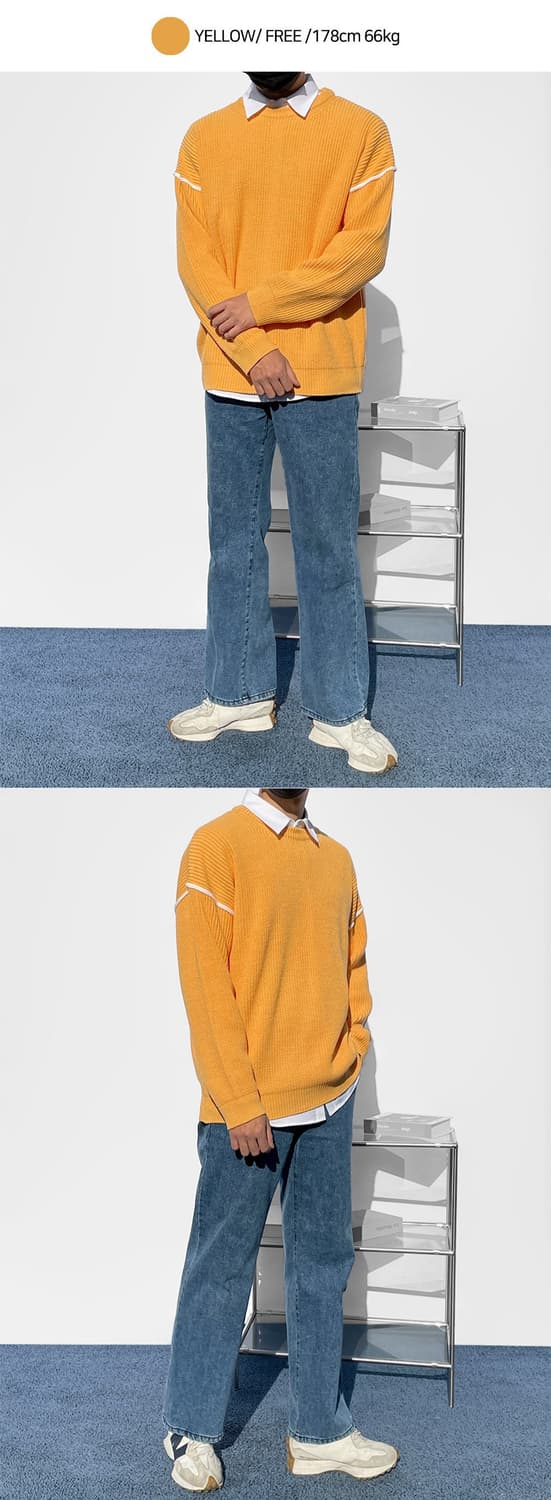 [os] 미니멀 비비드 크루넥 니트 상품이미지3