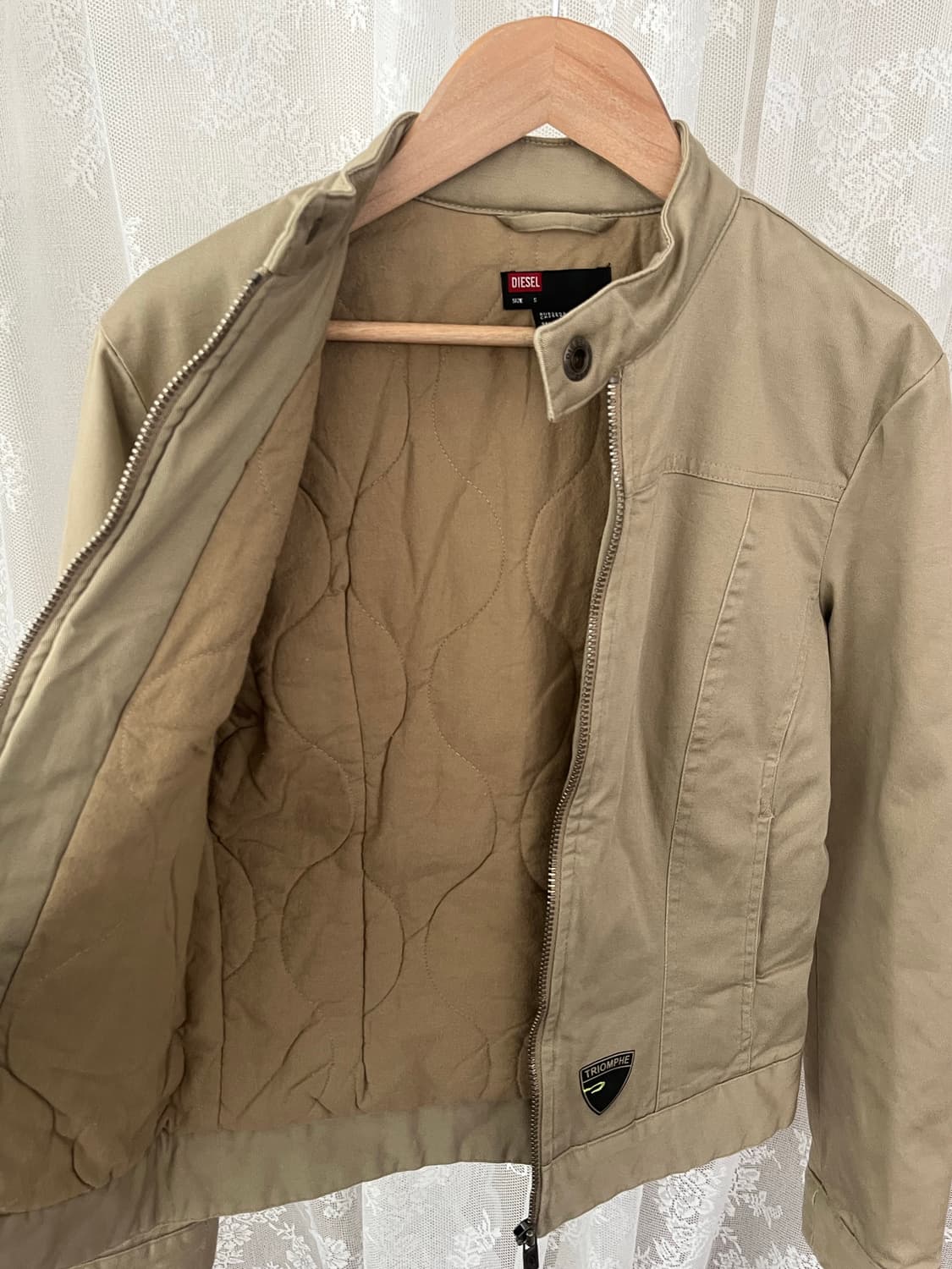 S) 디젤 빈티지 여성 누빔 안감 자켓 베이지 상품이미지4