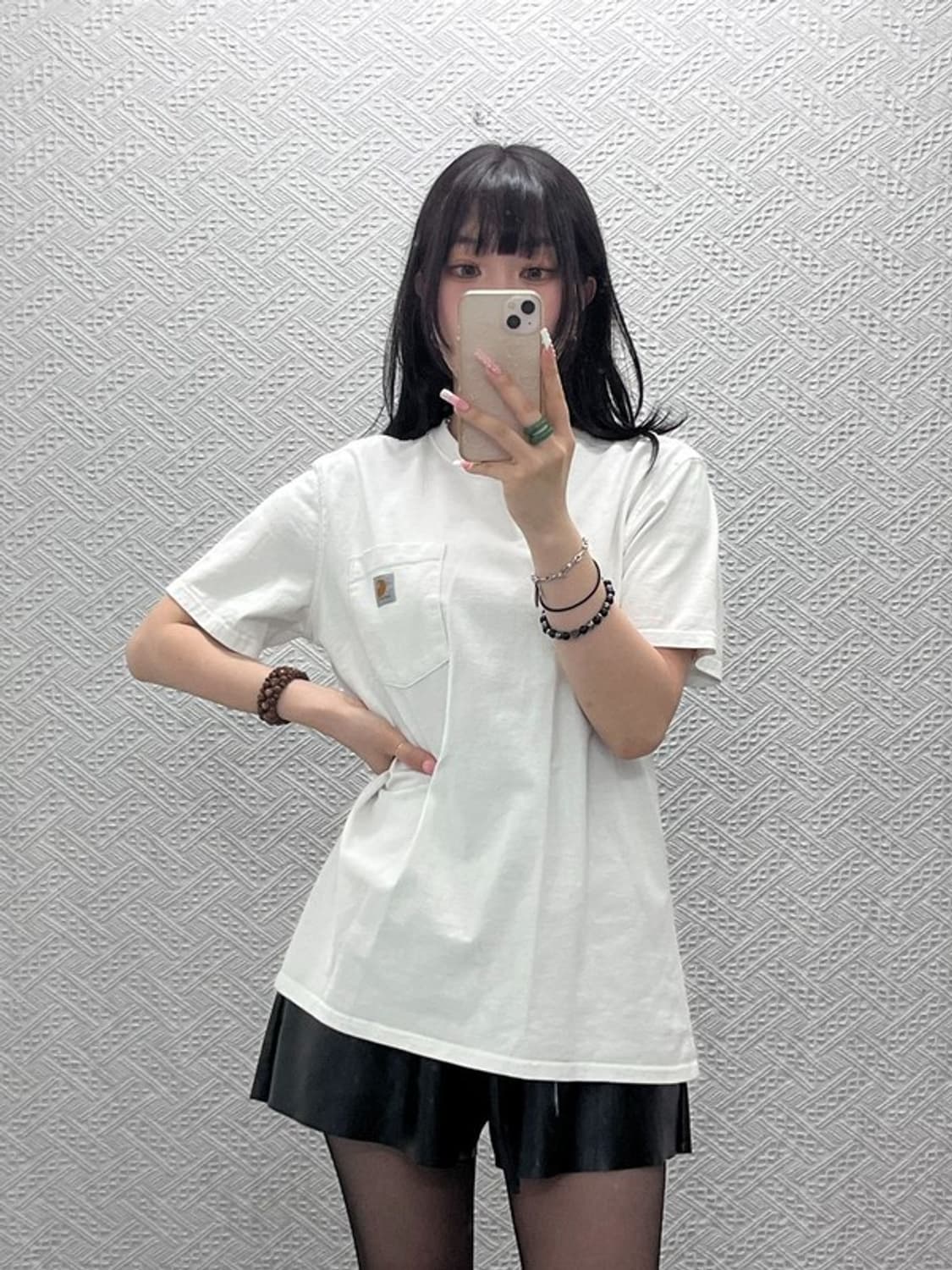 칼하트 빈티지 캐주얼 포켓 박스로고 워크 반팔티 L C12310 상품이미지2