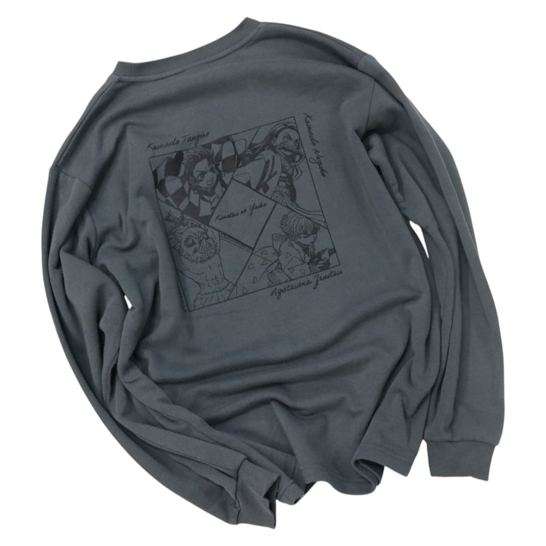 귀멸의 칼날 귀살대 백프린팅 차콜 맨투맨 (L) 상품이미지1