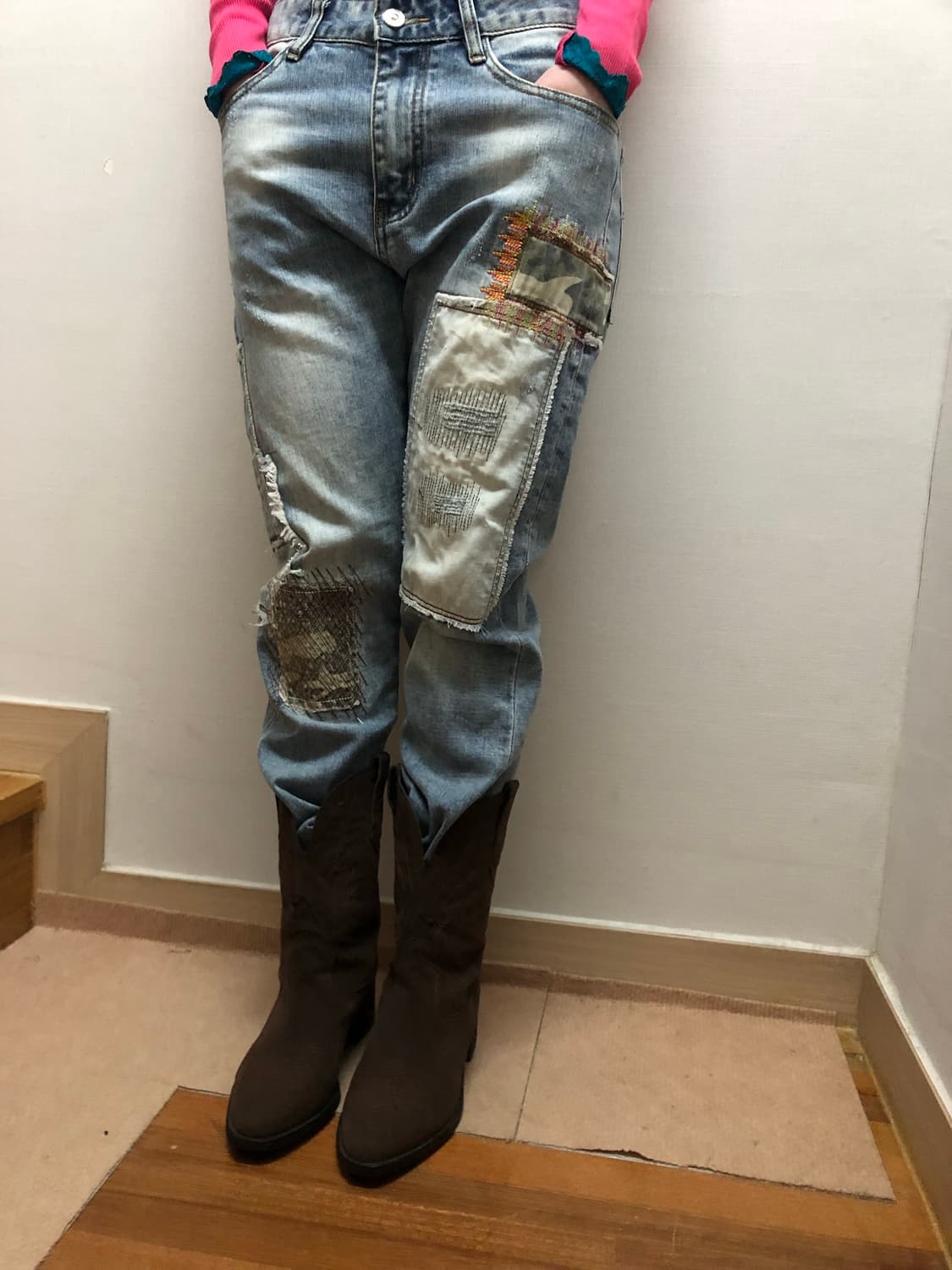 빈티지 데님 패치워크 팬츠 상품이미지8
