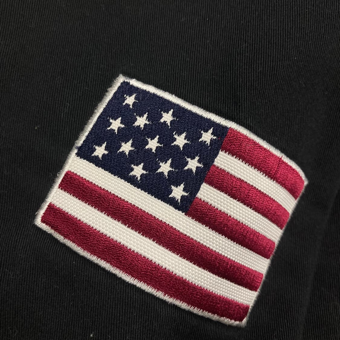 세인트페인 블랙 컬러 성조기 로고 코튼 코치 자켓 상품이미지4