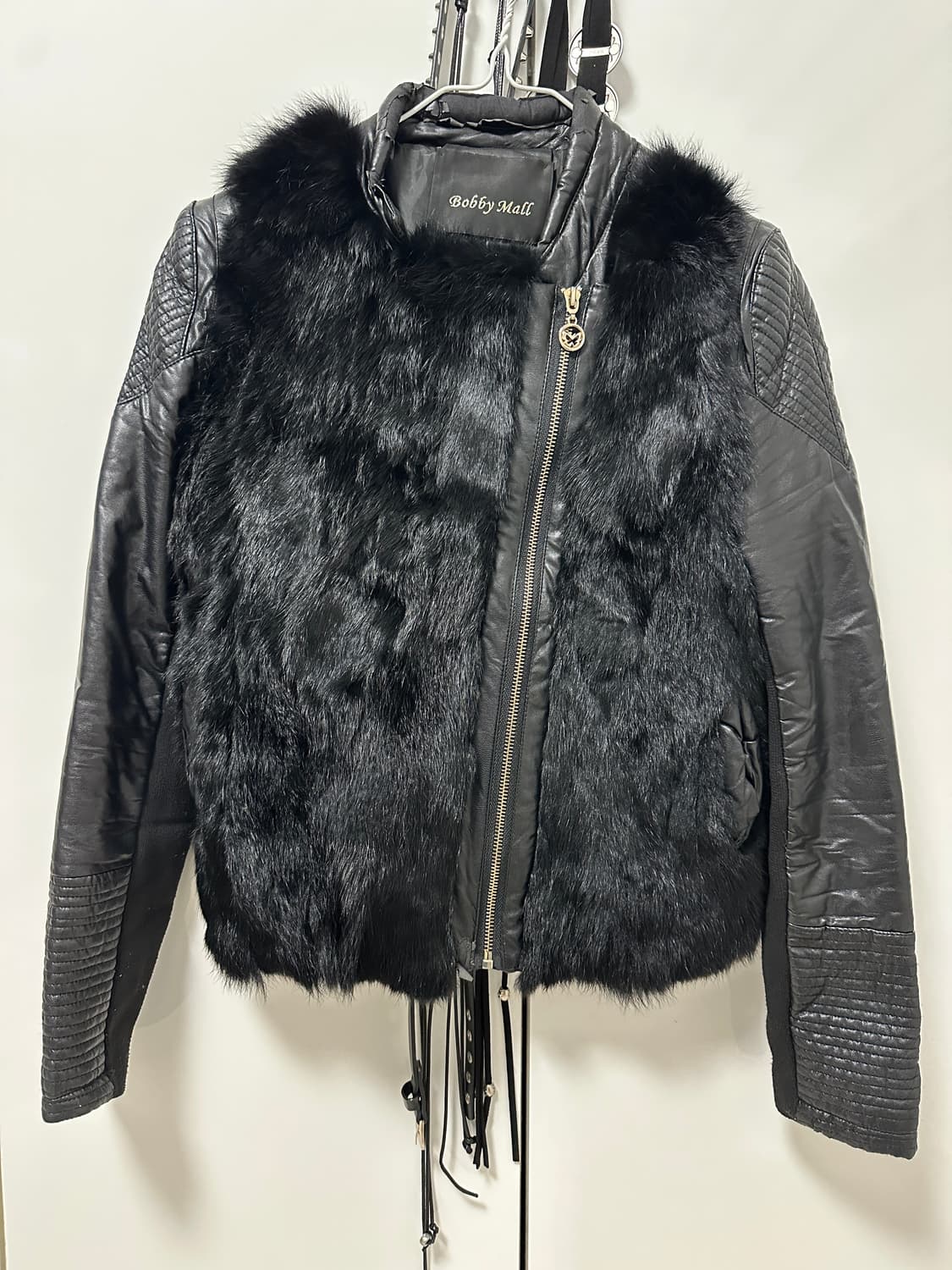 바이커 퍼 레더 자켓 상품이미지1