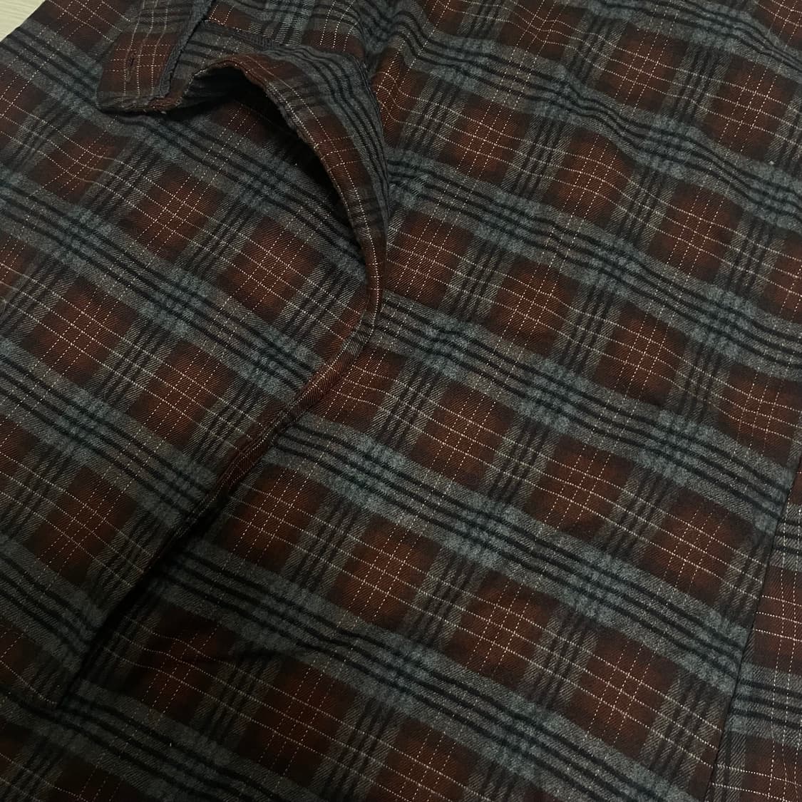 빈티지 체크 미디 랩 스커트 상품이미지3