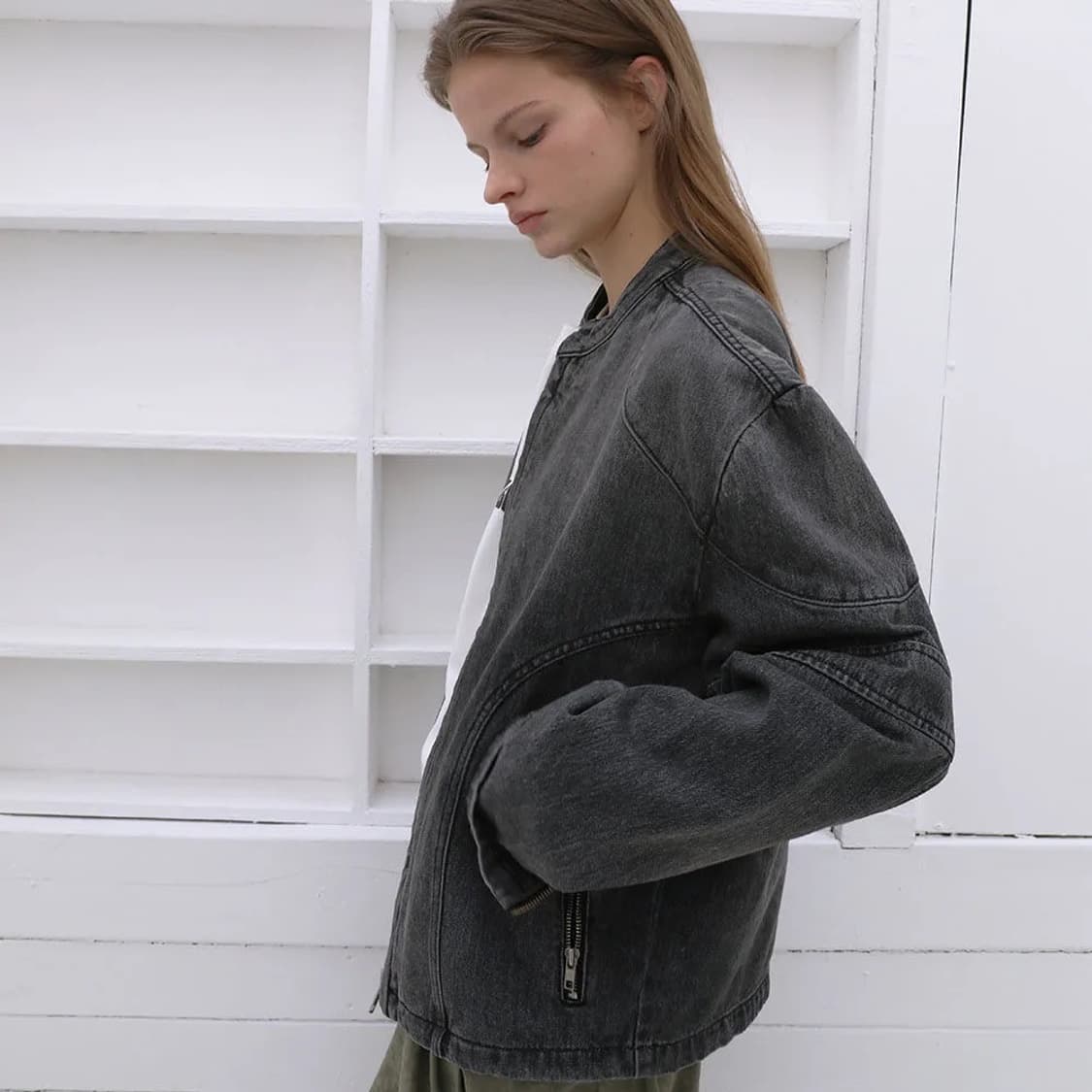 RHEME 리임 페이디드 데님 레이서 자켓 상품이미지2