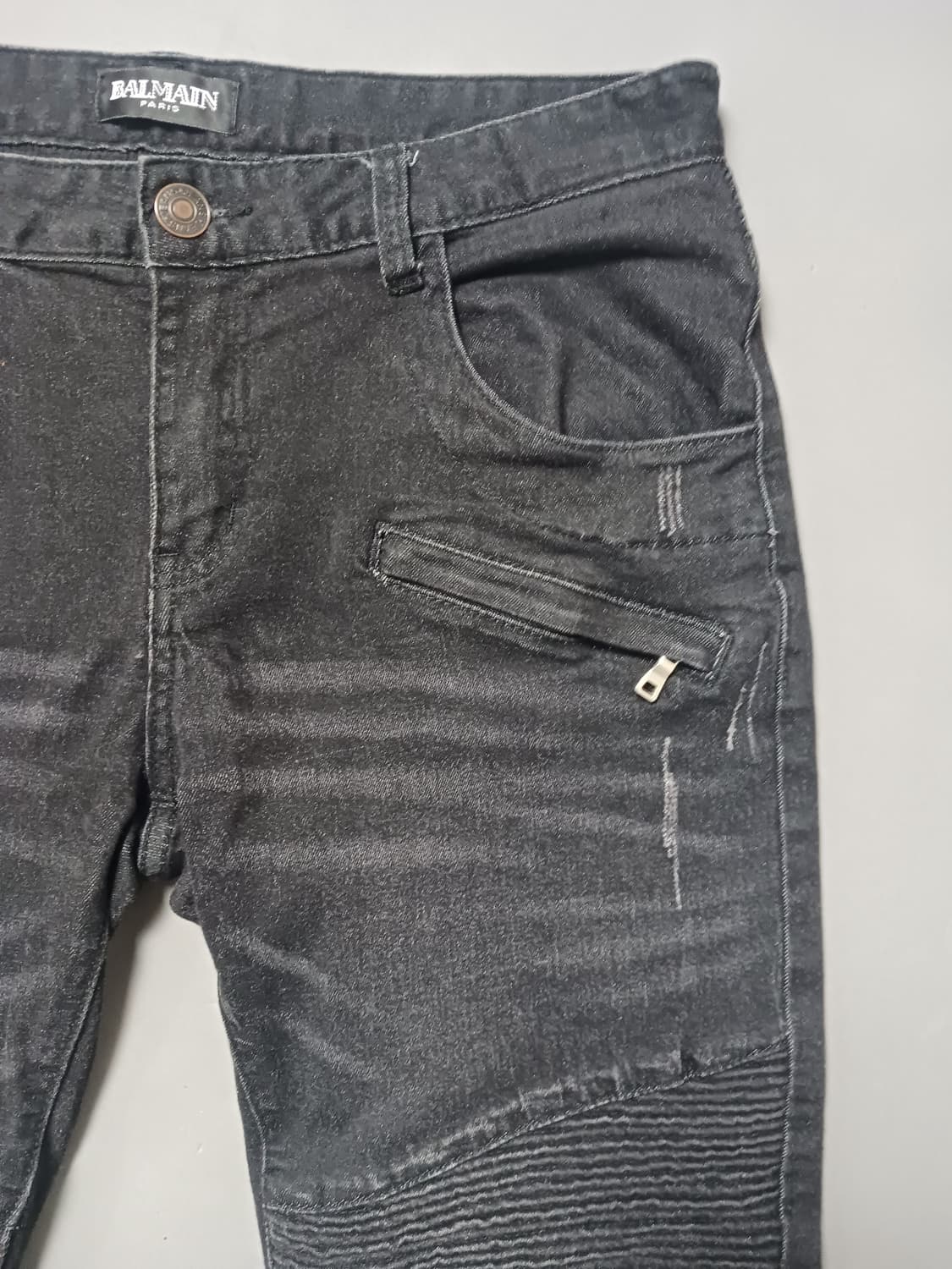 [32] 발망 스크래치 블랙 바이커진 청바지 상품이미지4