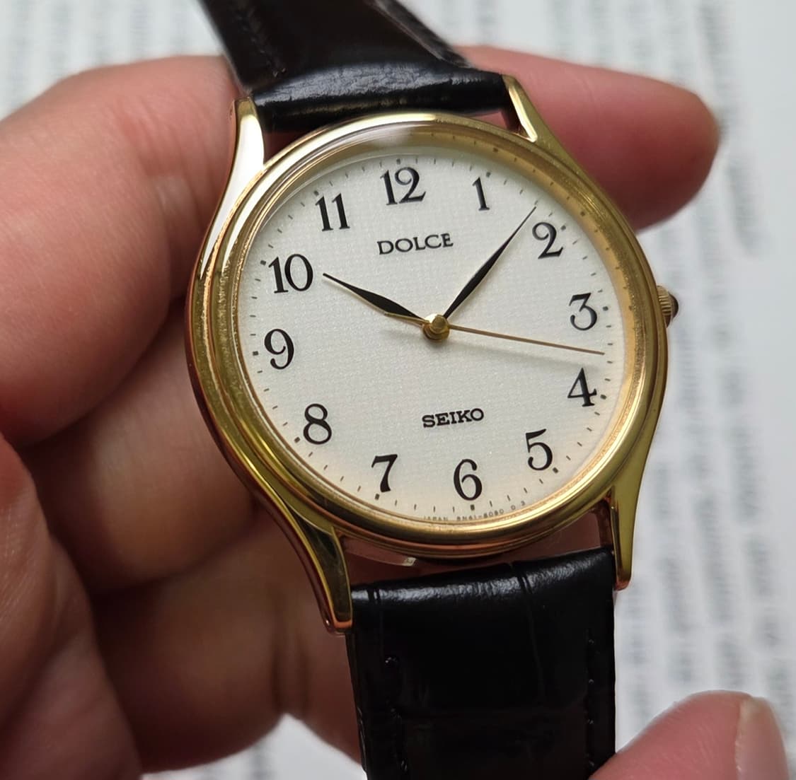 빈티지 세이코 돌체 화이트 아라빅 입체다이얼 논데이트 슬림쿼츠
 상품이미지5