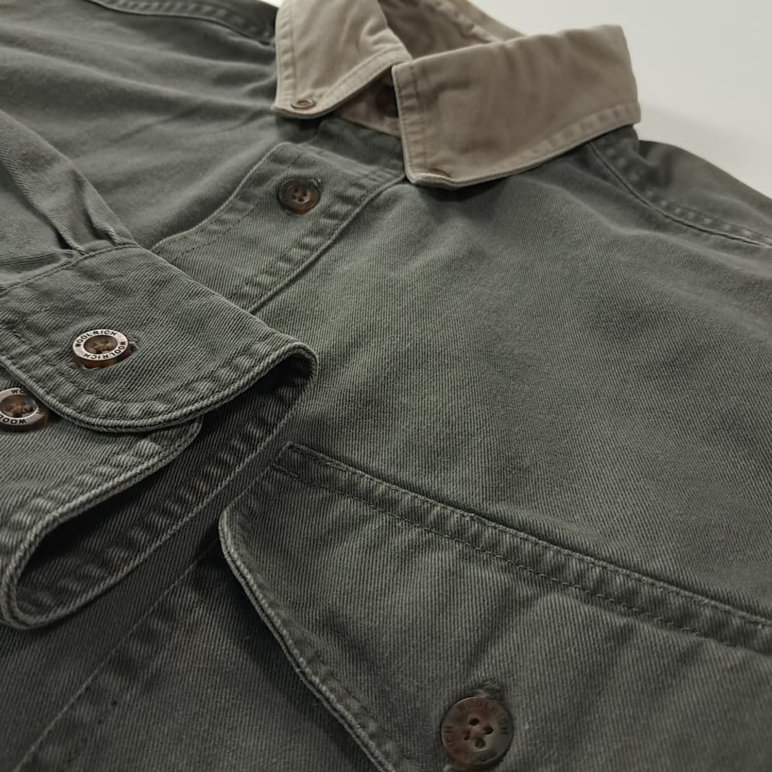 CK385 M 울리치 90s 엘보우패치 카키그린 칼라 셔츠 남방 상품이미지4