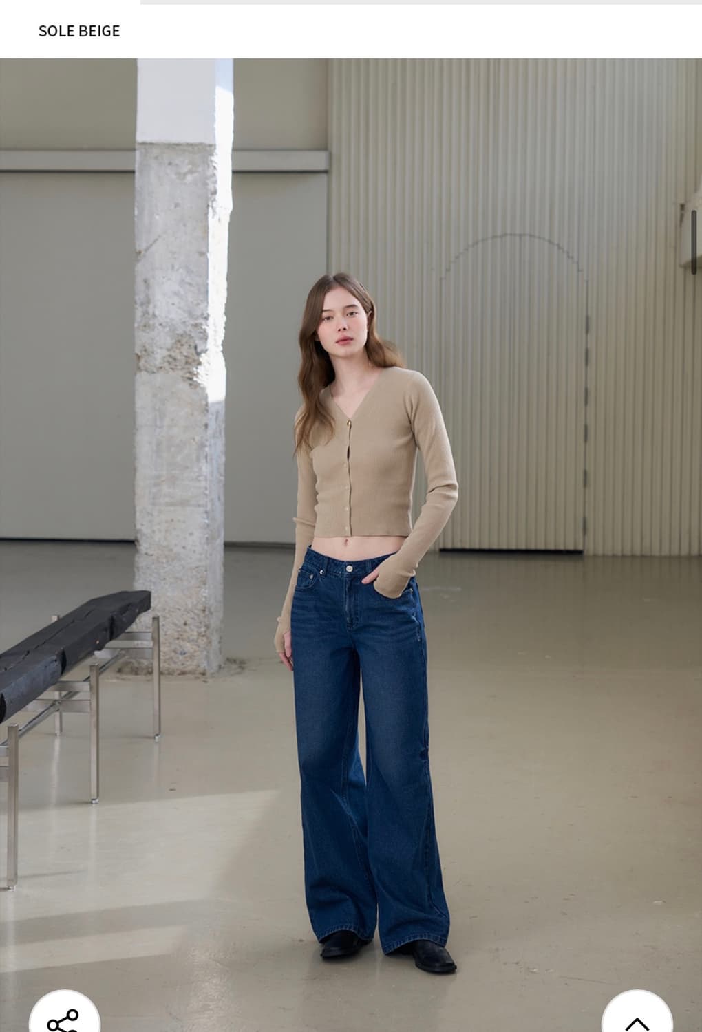 (새상품)(S) 드로우핏 우먼 슬림 골지 니트 가디건 판매 상품이미지3