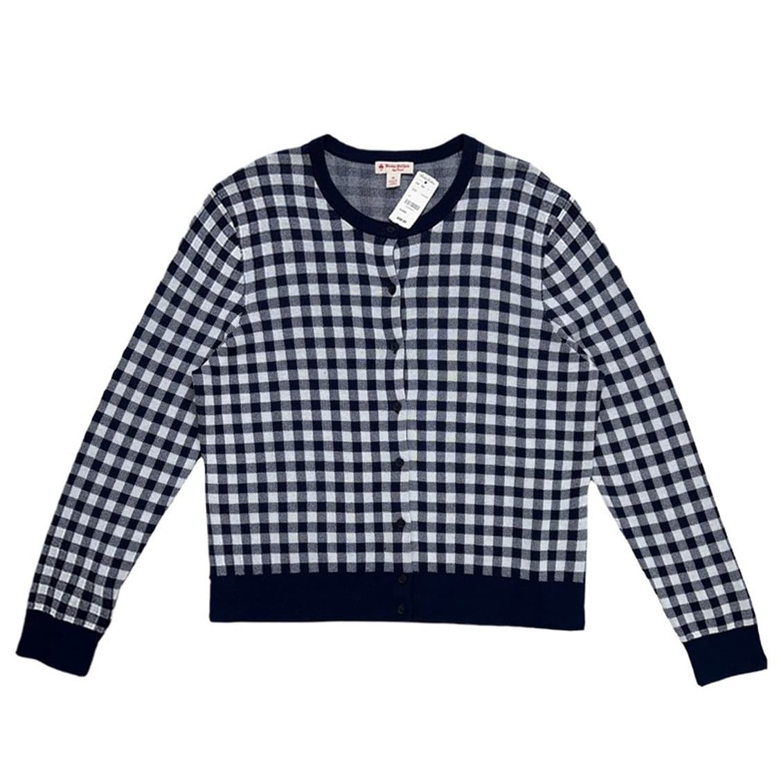 새상품 브룩스 브라더스 네이비 깅엄 체크 가디건 XL 상품이미지1