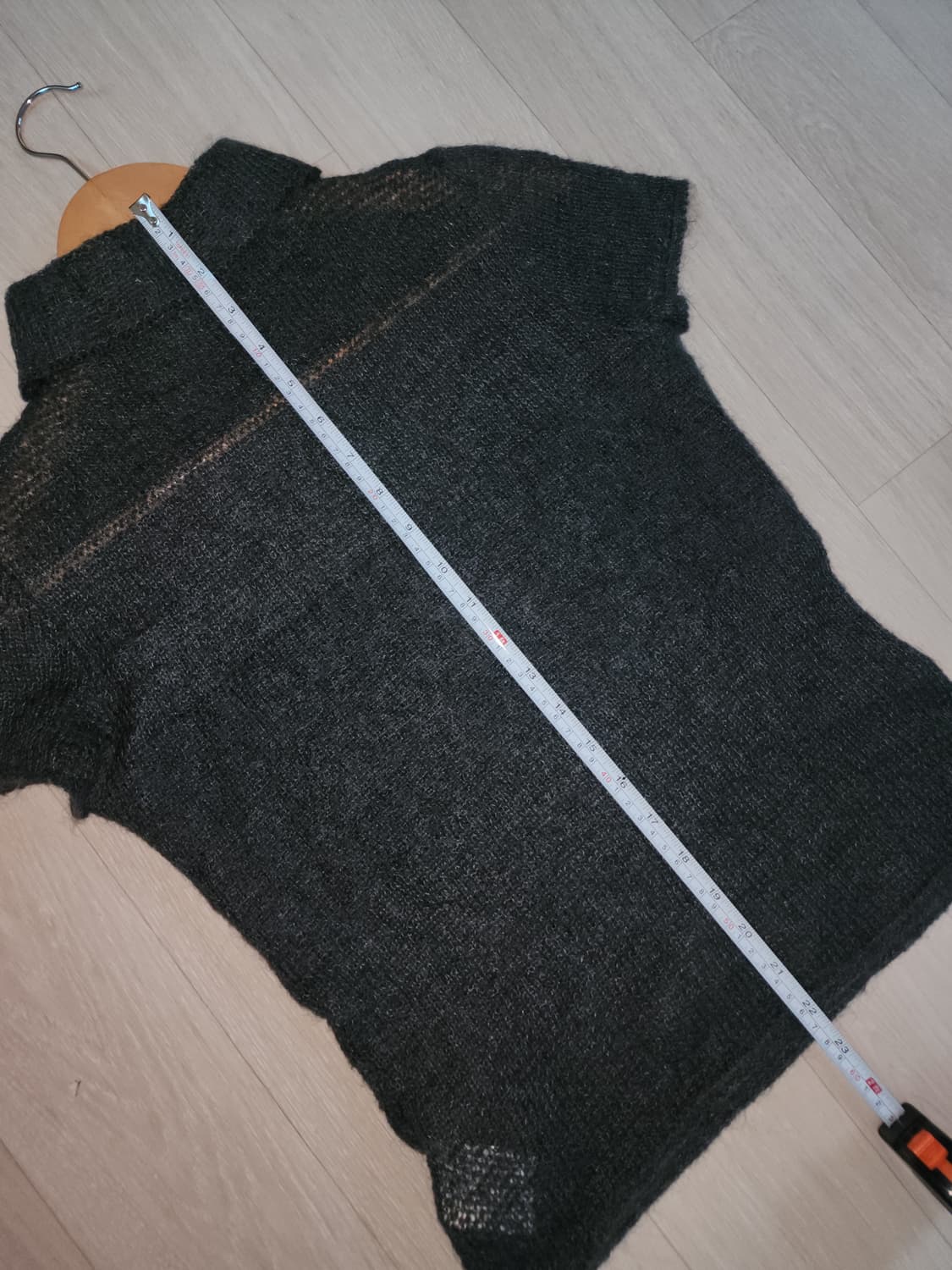 emporio armani 그린 그레이 울 반팔 폴라 니트 상품이미지8