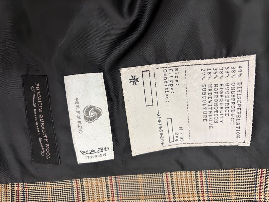 토니웩 체크 블레이저 M 상품이미지4