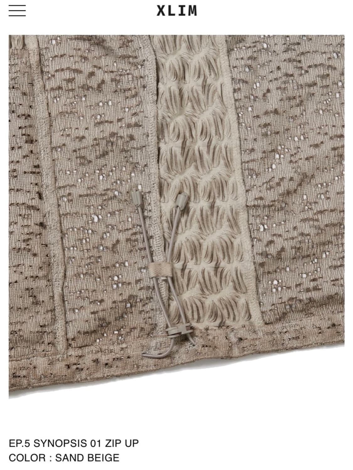 XLIM 엑슬림 ep.5 시놉시스 후드집업 샌드베이지 상품이미지3