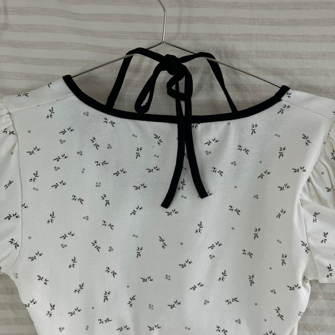 빈티지 러블리 리본 링거 셔링 반팔 985 y2k 스트릿 갸루 펑키 일본 상품이미지5