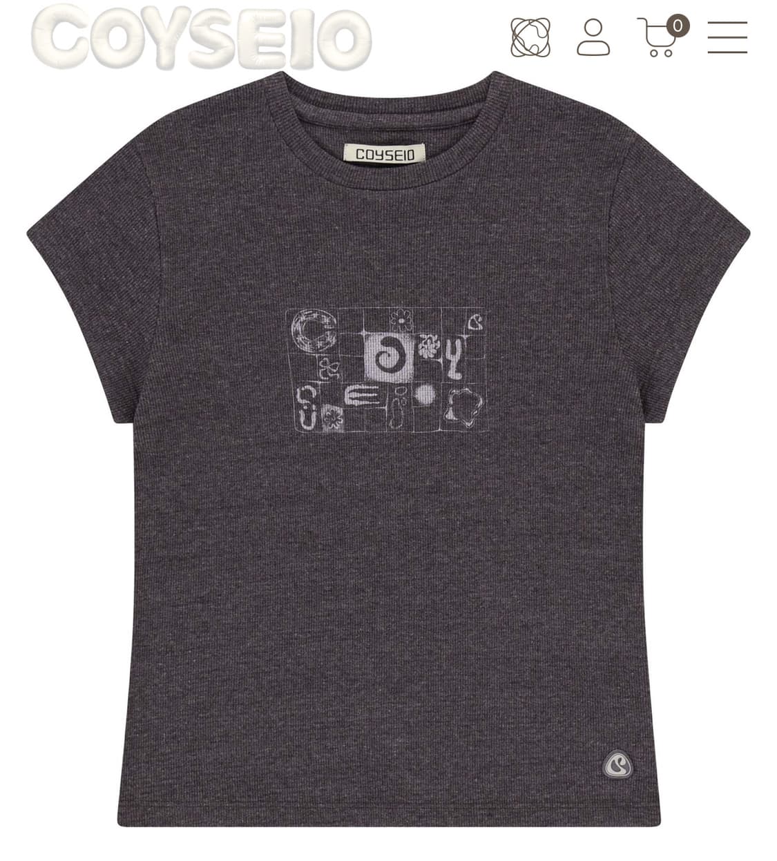 코이세이오 와플티 COY WAFFLE T-SHIRT PURPLE GREY 상품이미지1